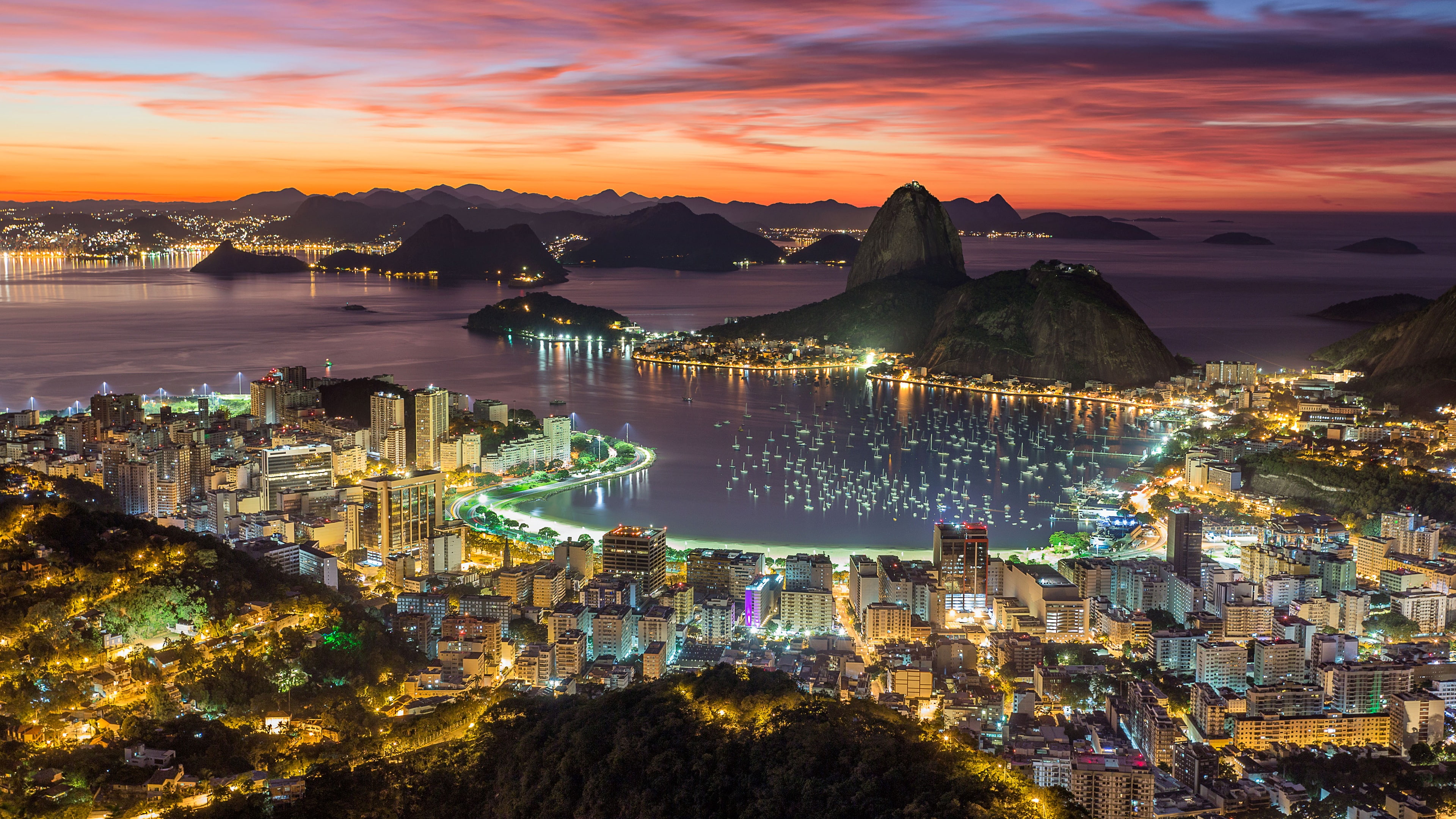 sugar loaf mountain botafogo beach rio de janeiro sunrise 2k 4k