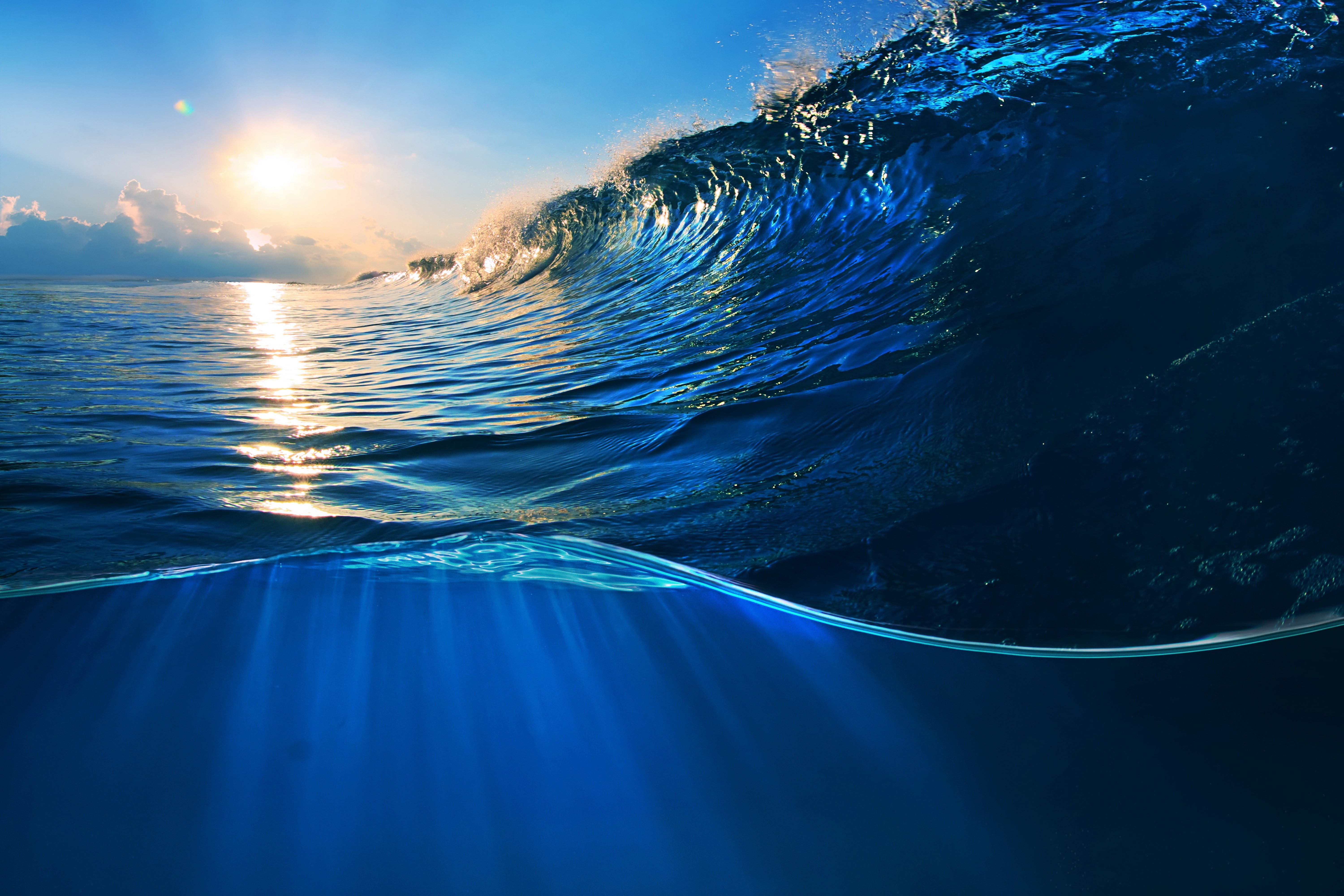 untitled sea water nature Sun waves cyan blue underwater 2k 4k 5k