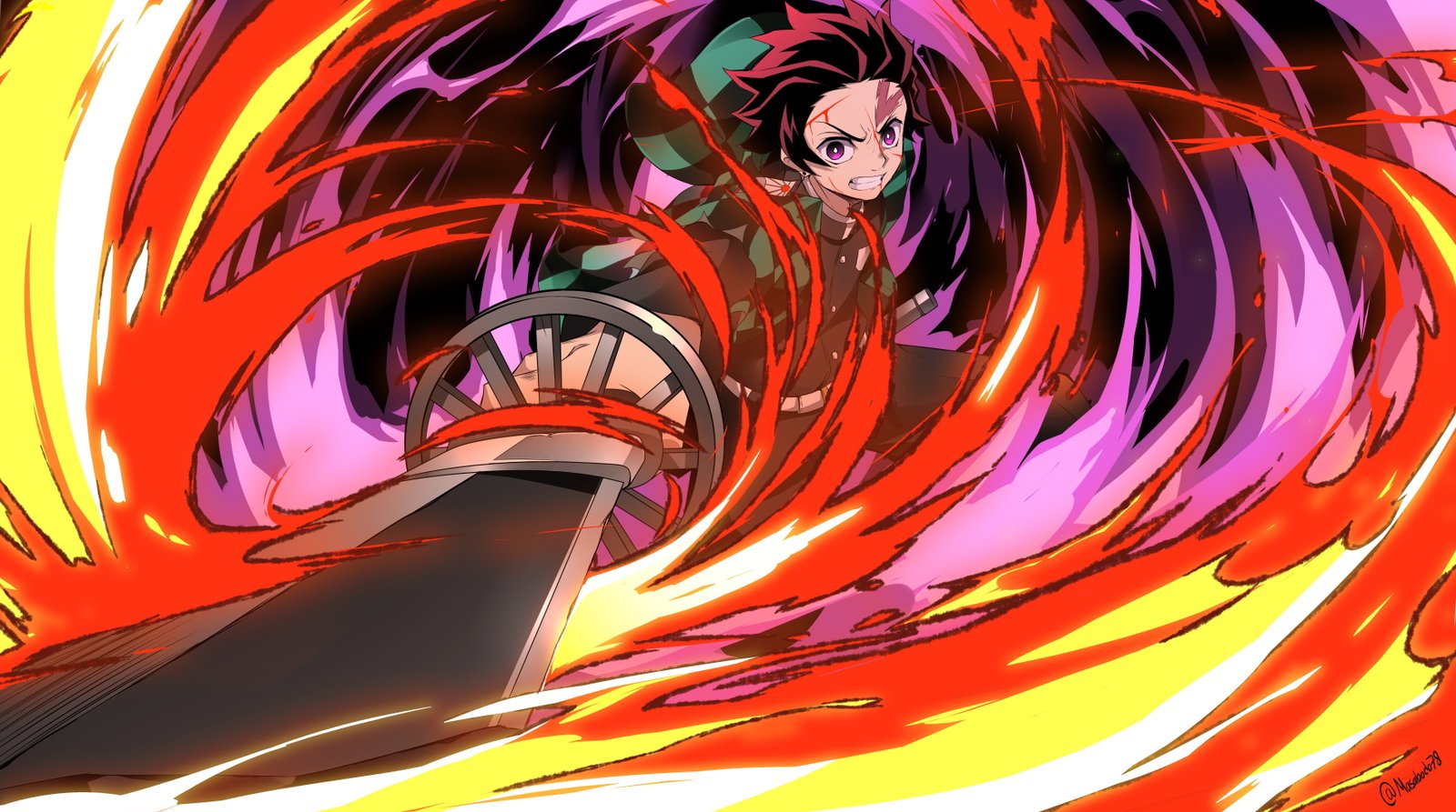 Anime Demon Slayer Kimetsu no Yaiba Boy Katana Red Hair 2k 4k 5k
