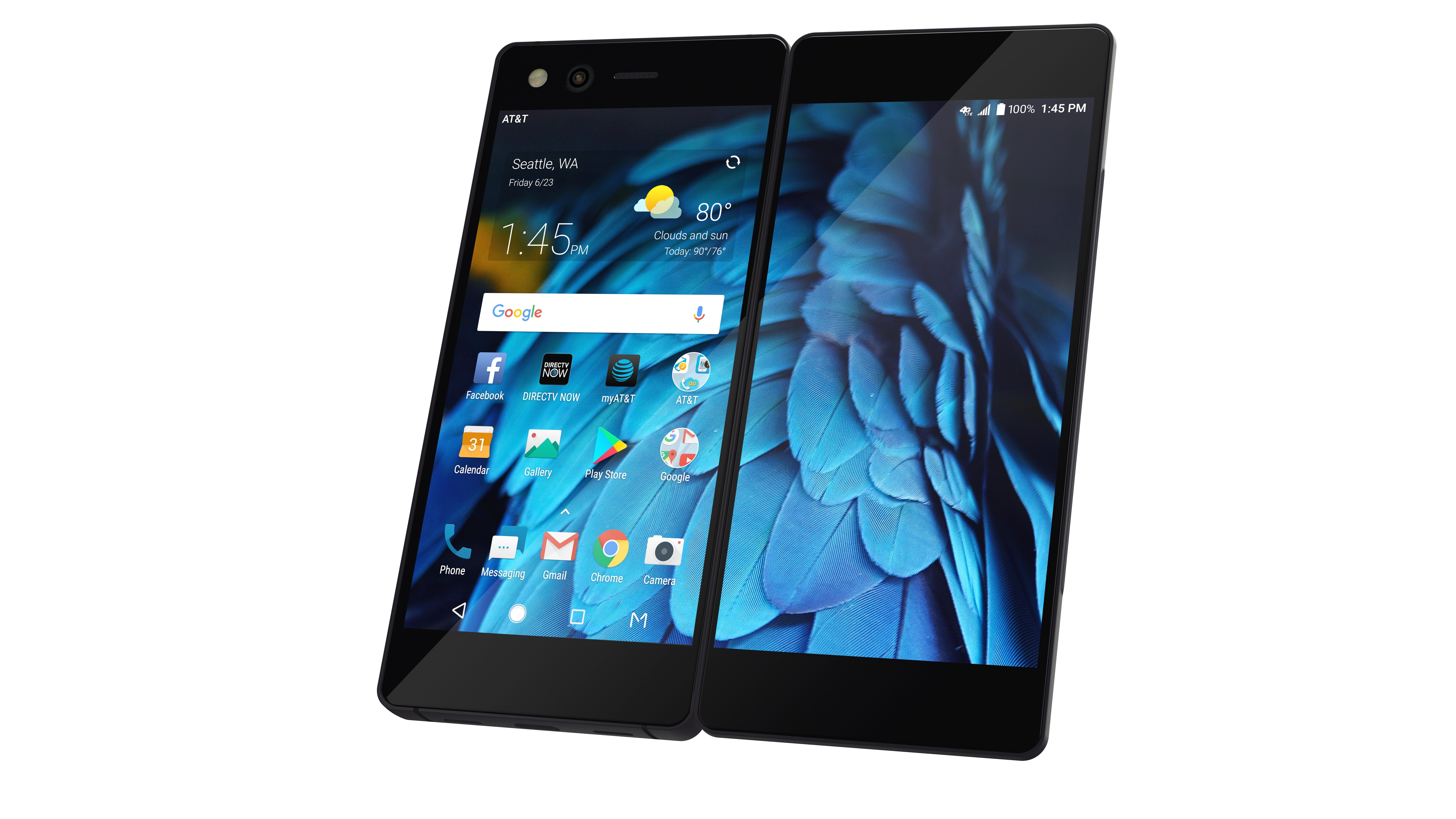 Axon M white background studio shot technology blue 2k 4k 5k 8k