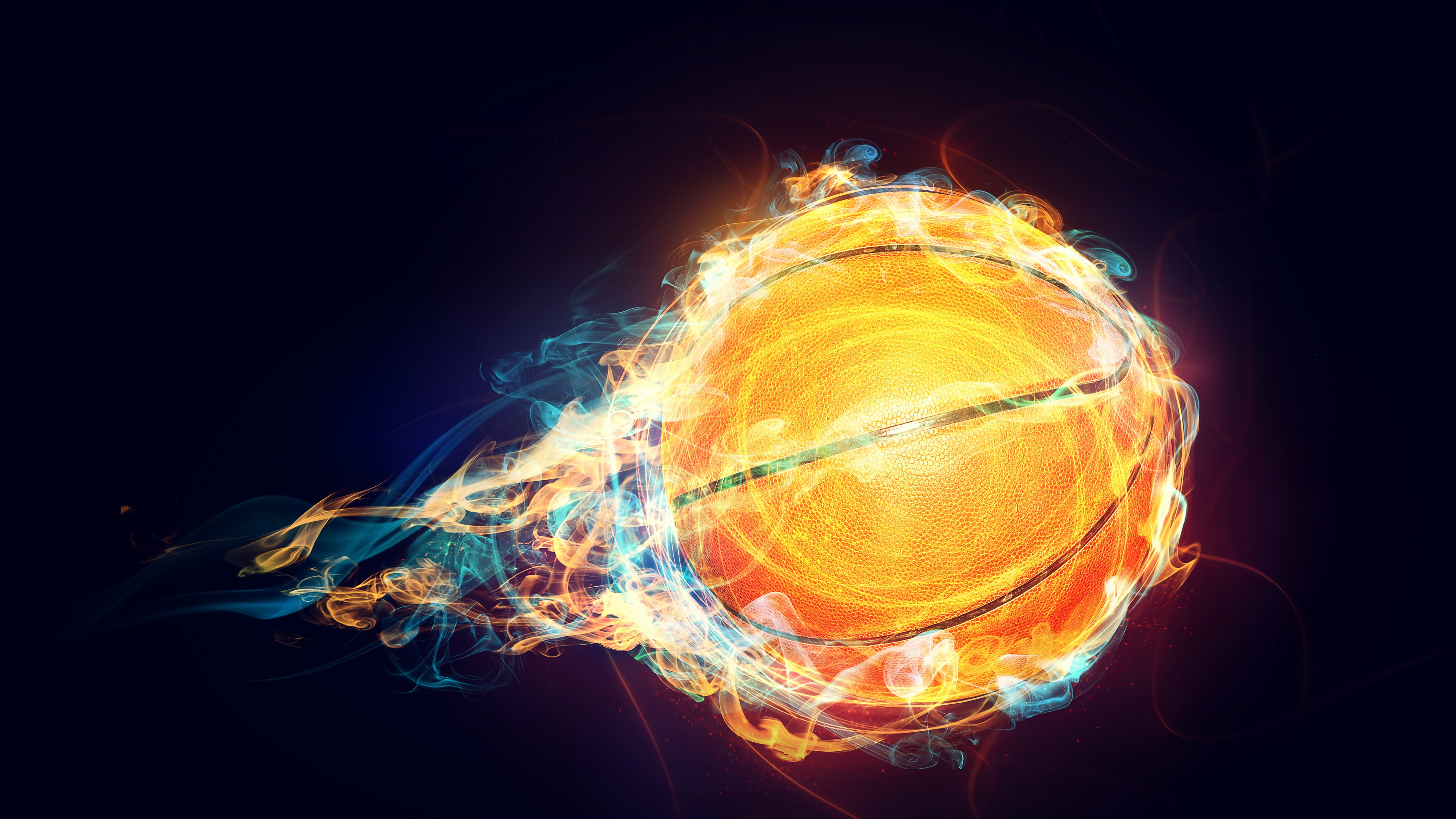 basketball fire flame uhd sphere darkness 2k 4k 5k 8k