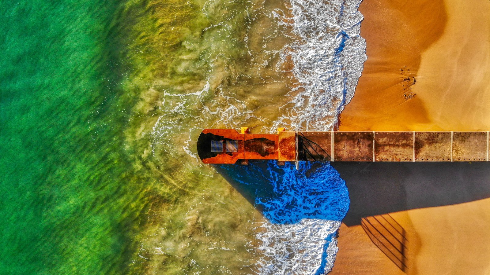 Bird s Eye View Photo Of Beach Shore aerial shot from above 2k 4k