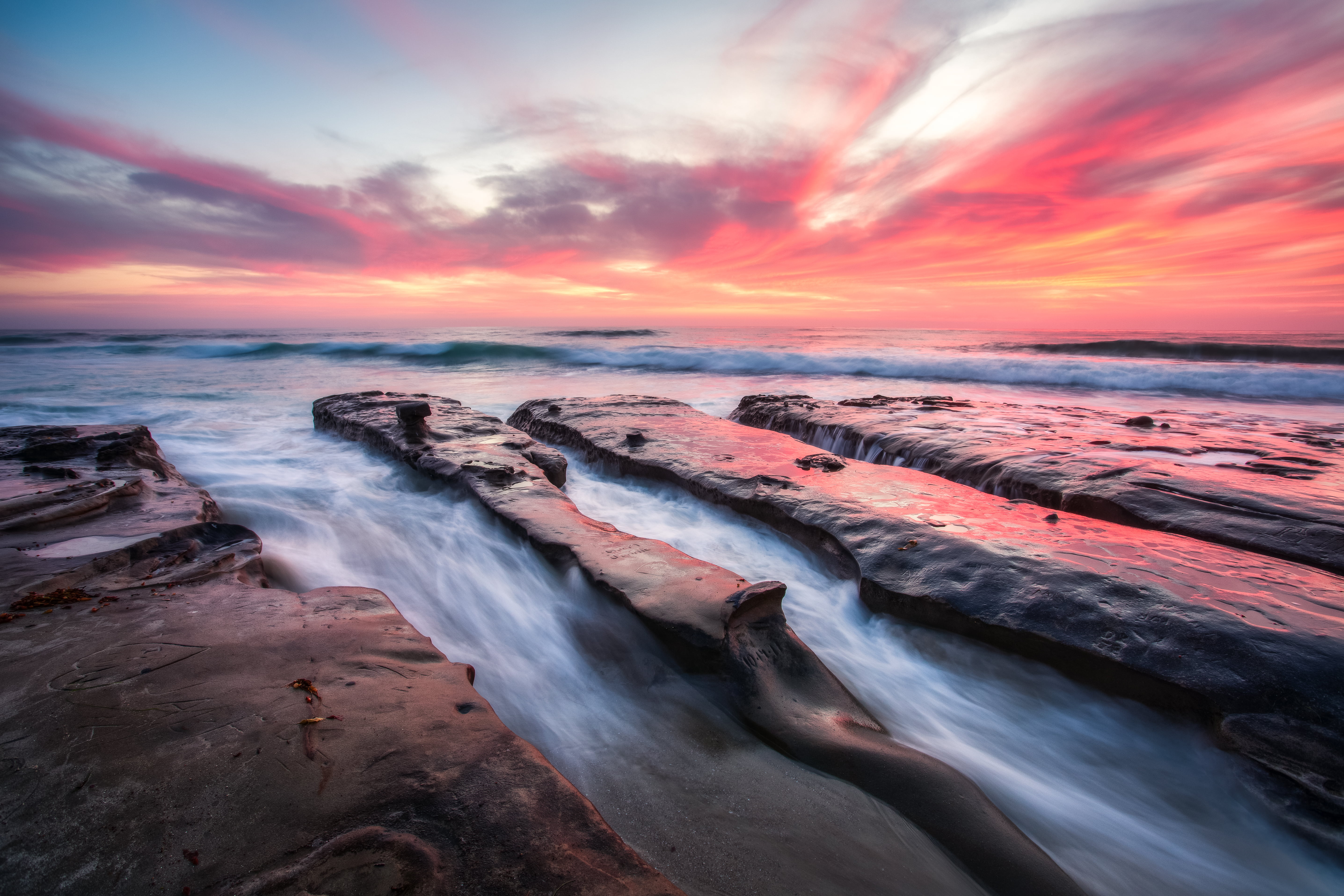 blue beach photography Clouds on Fire La Jolla San Diego 2k 4k 5k