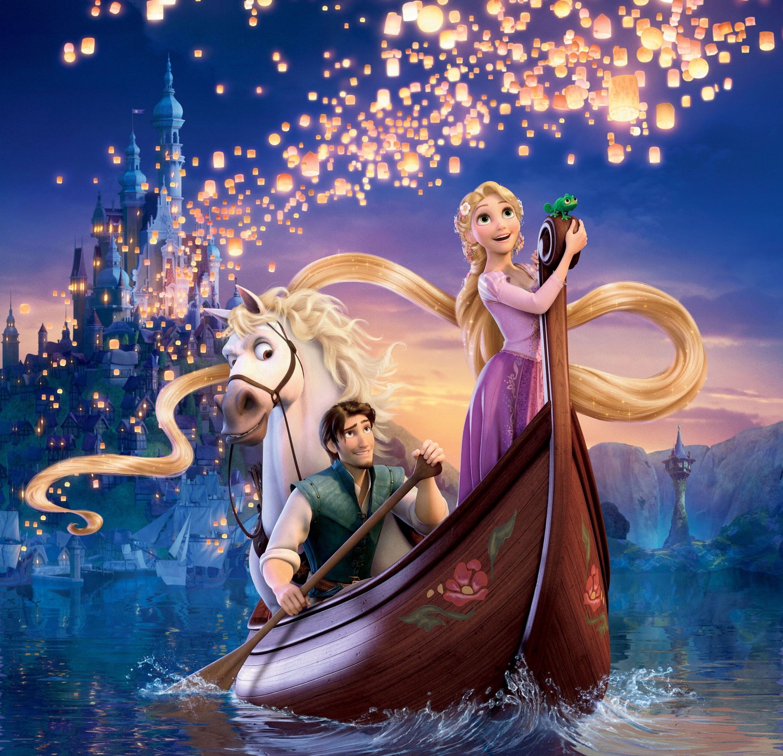 Disney Tangled wallpaper wave the sky water mountains night 2k 4k