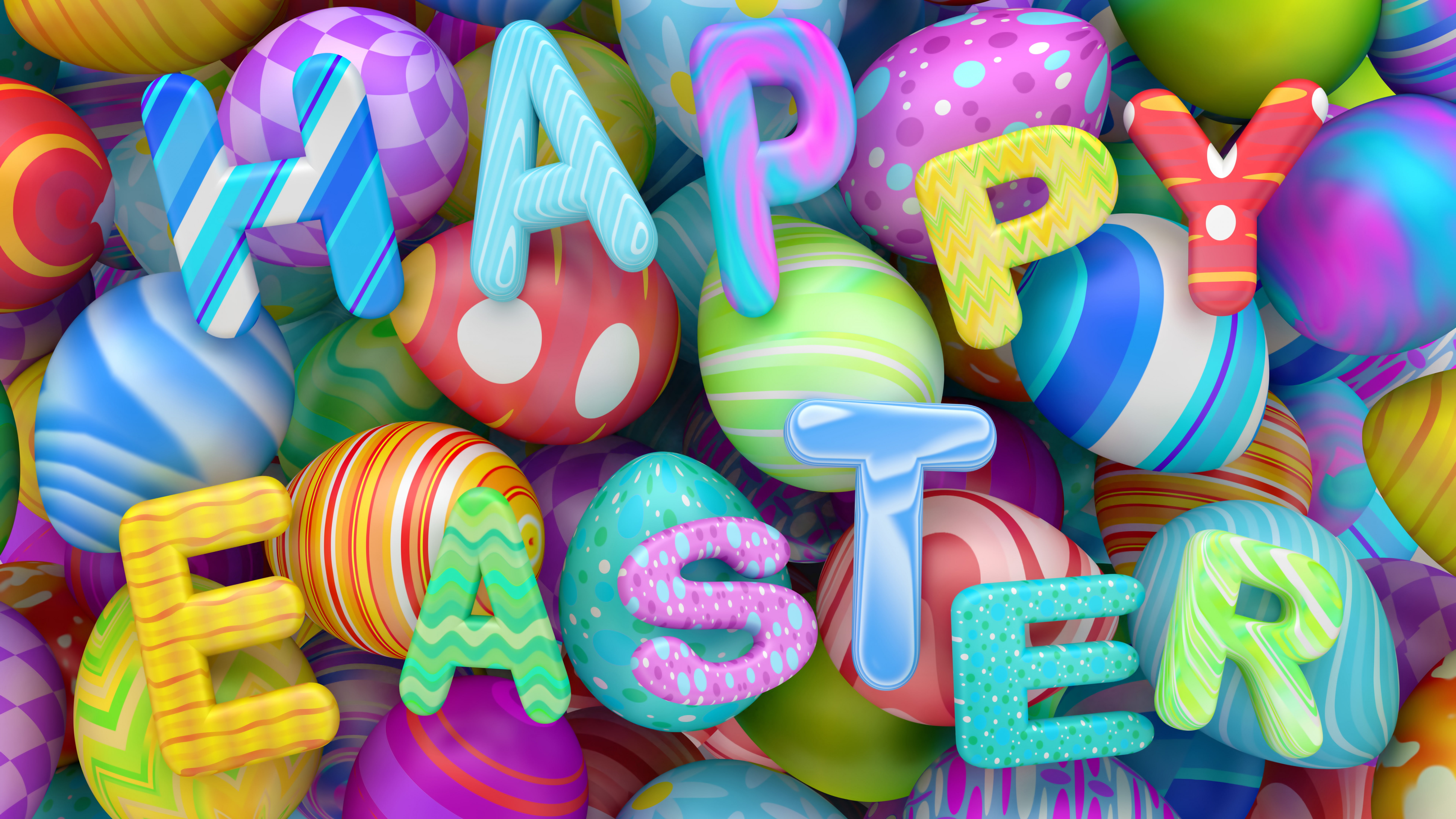 Happy Easter illustration eggs 2k 4k 5k 8k