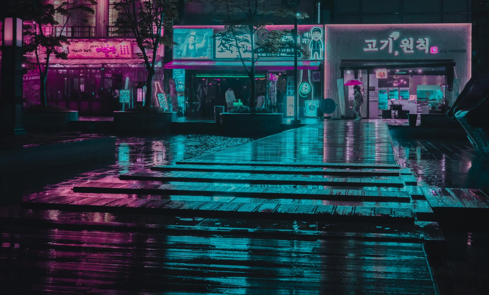 Incheon architectural photography of store facades during night time 2k 4k 5k