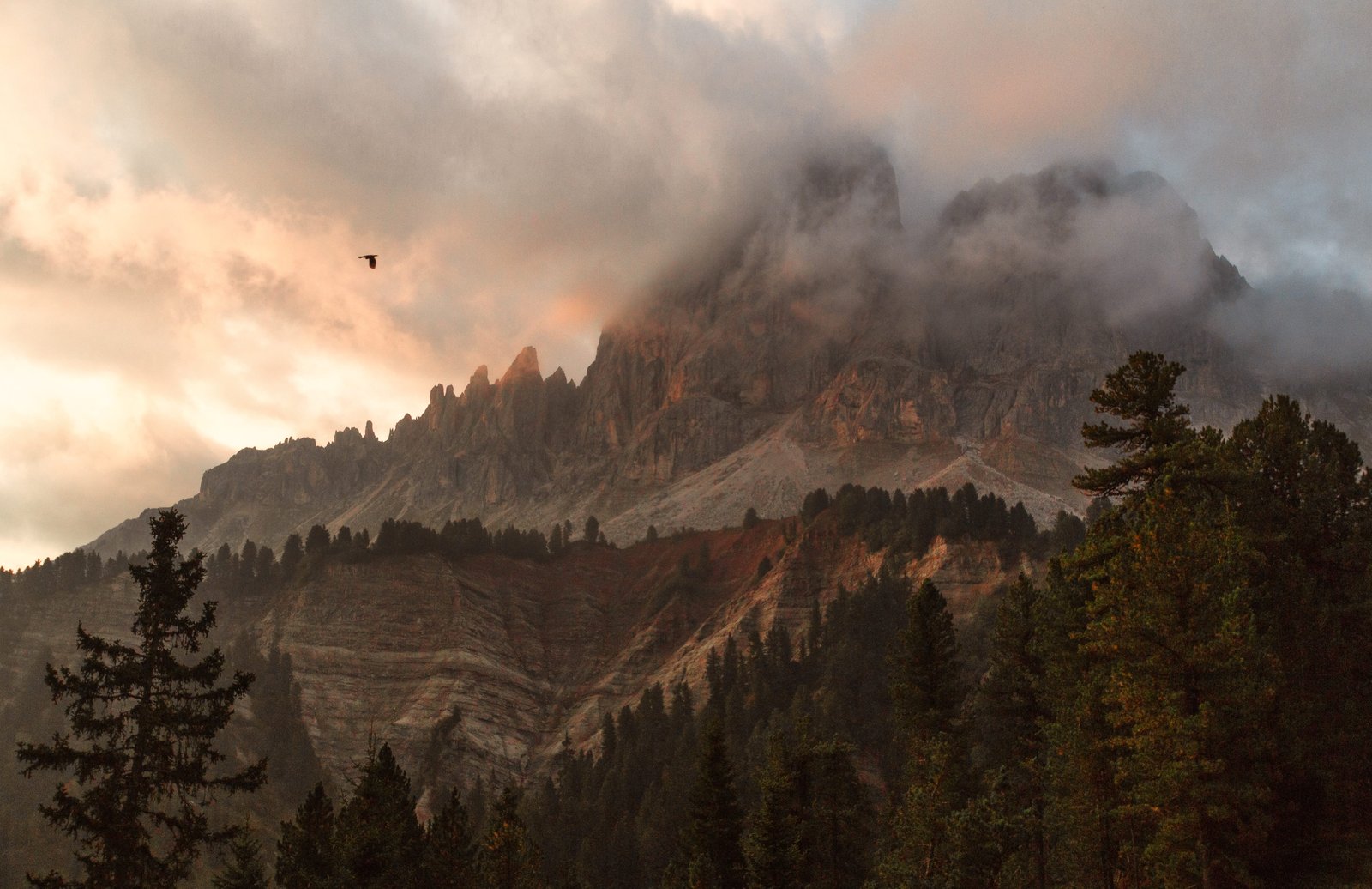 landscape nature sky sunset clouds cloudy forest mountain 2k 4k 5k