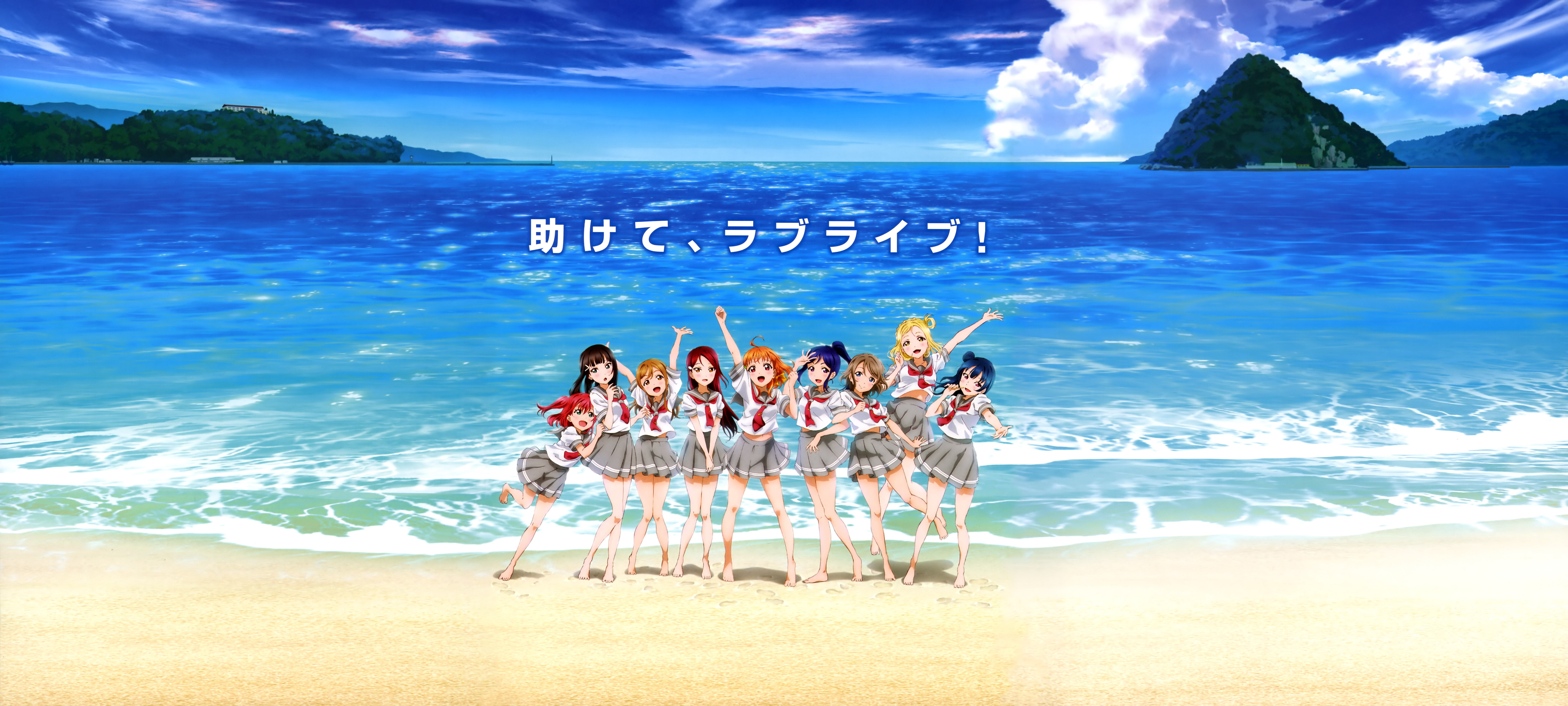 love live sunshine water sea group of people women crowd 2k 4k 5k 8k