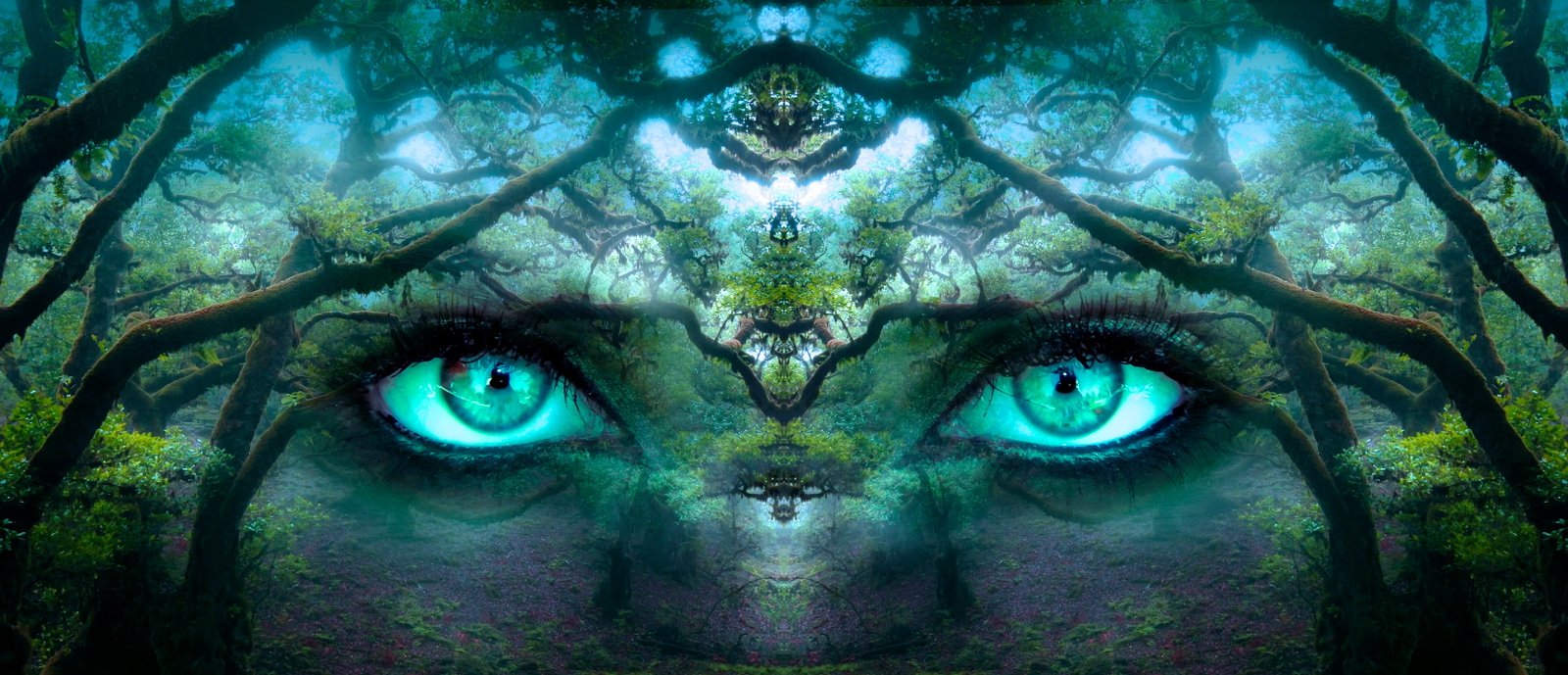 nature eye portrait painting fantasy eyes forest aesthetic 2k 4k 5k