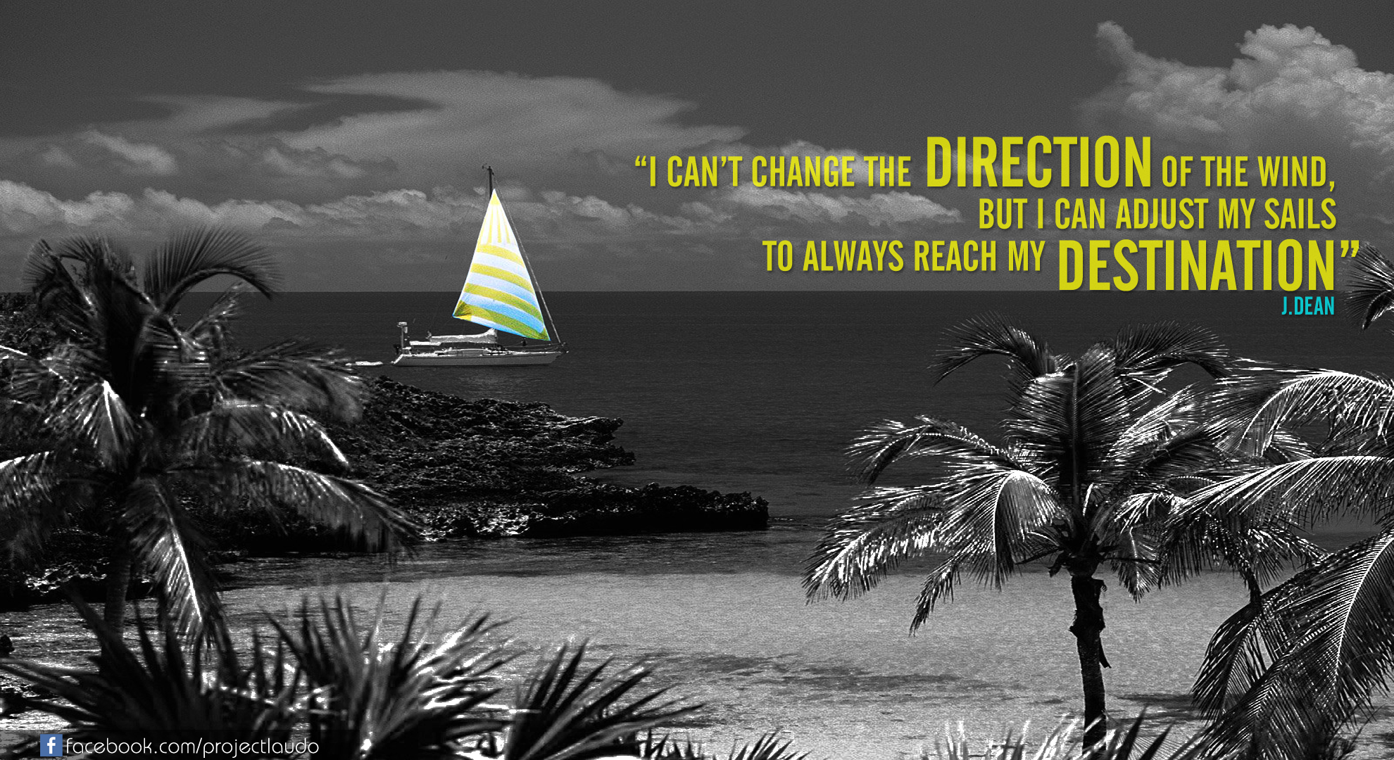quote selective coloring artwork text boat palm trees 2k