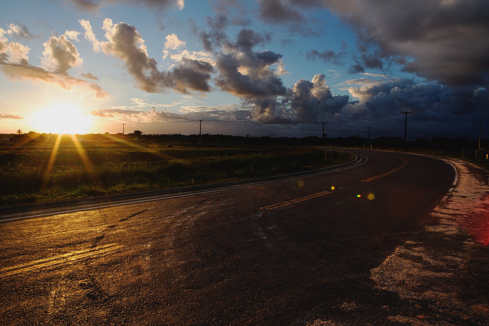 road light flare asphalt tarmac nature highway sky outdoors 2k 4k 5k