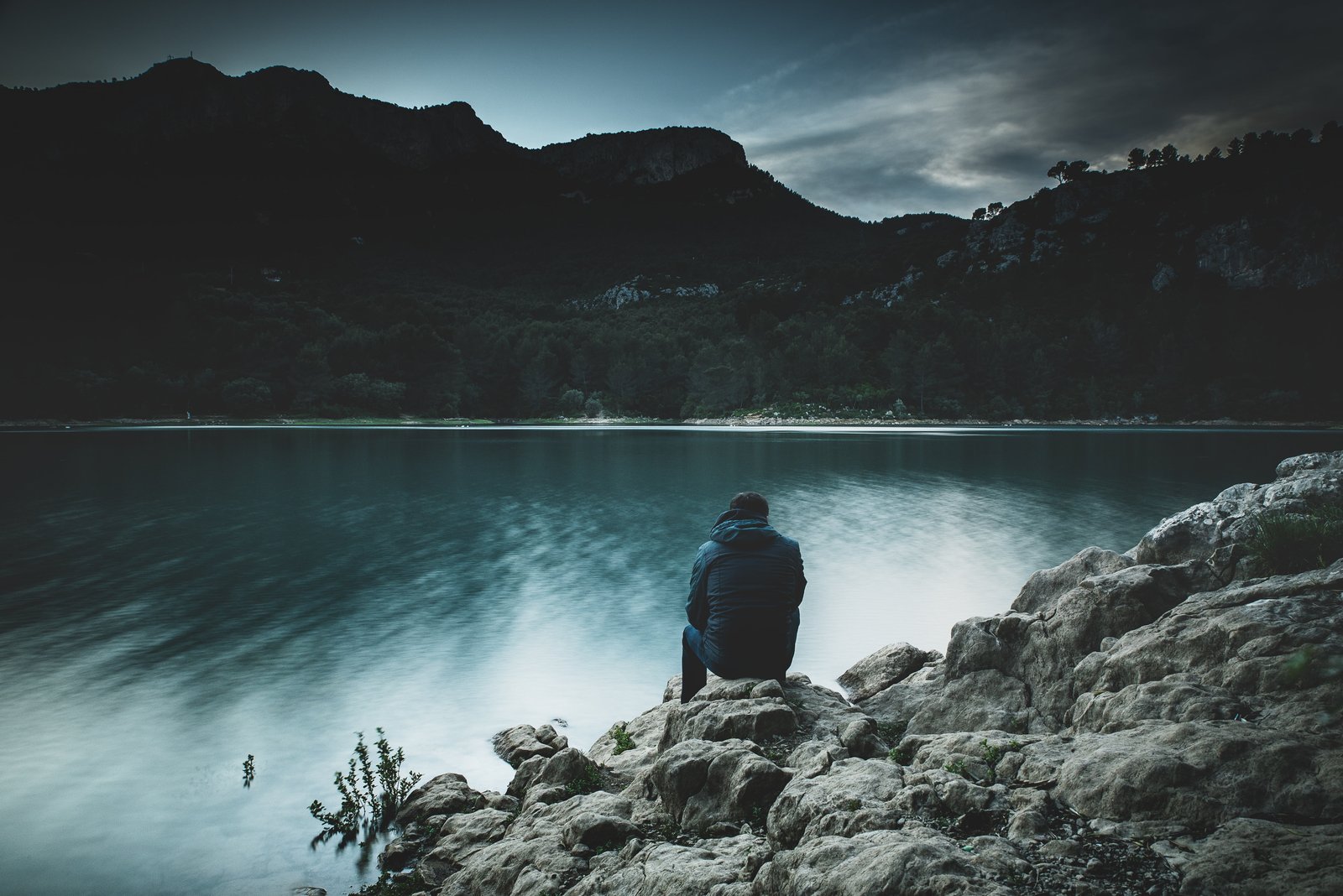 scenery of landscape man mountain lake nature men outdoors 2k 4k 5k