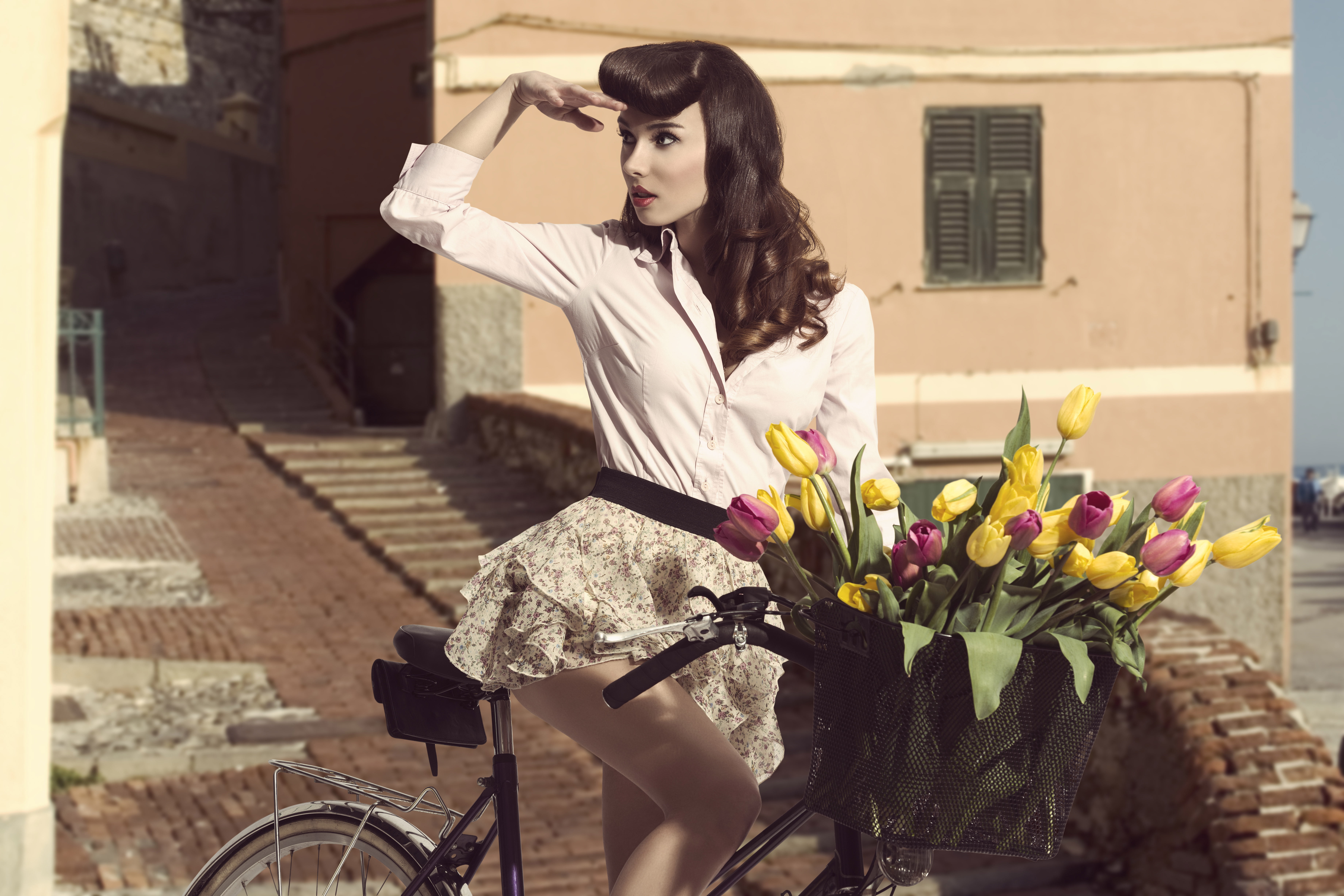 vintage girls photography young adult one person three quarter length 2k 4k 5k