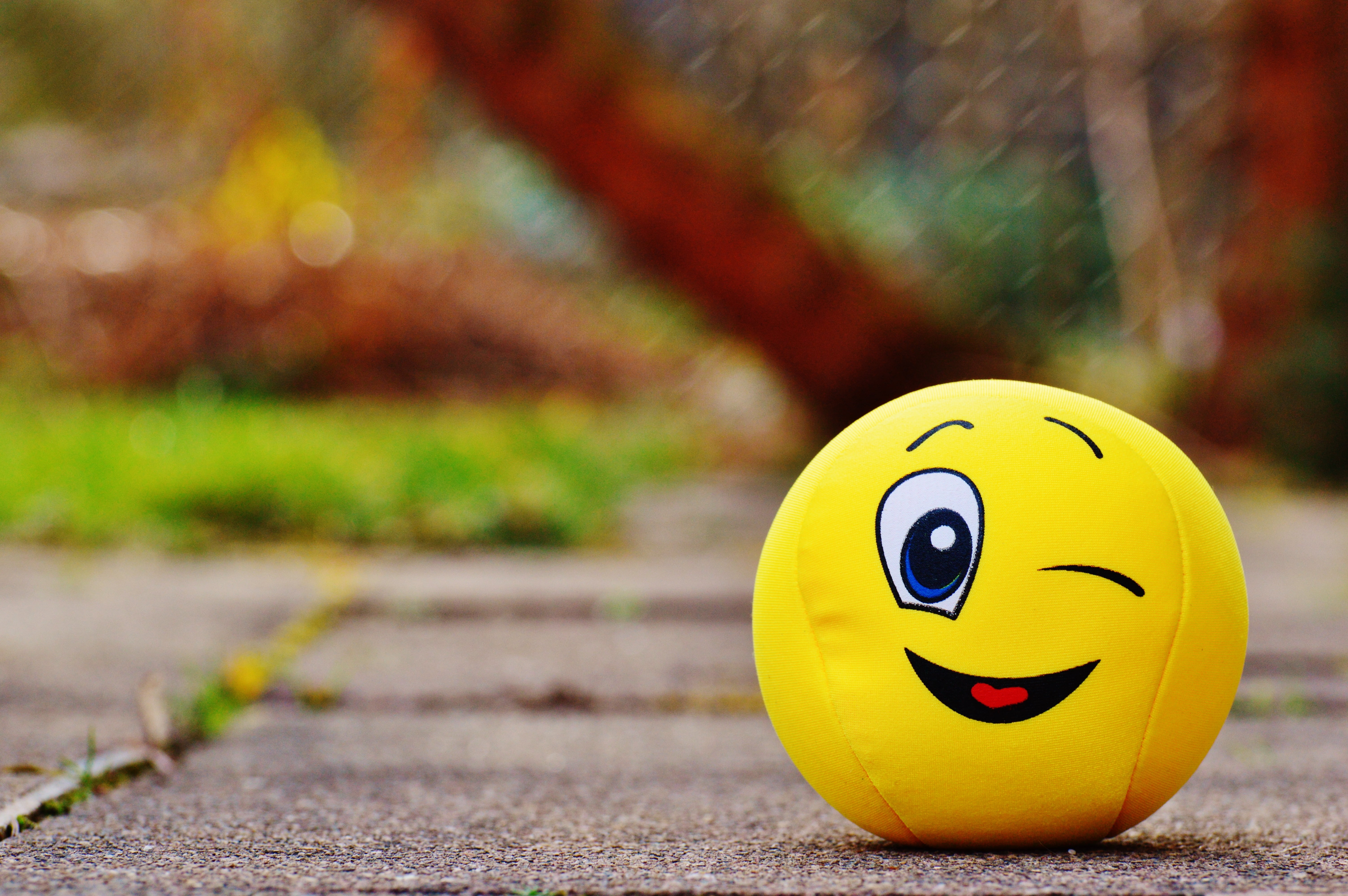 yellow emoji decorative ball smile happy toy nature autumn 2k 4k 5k