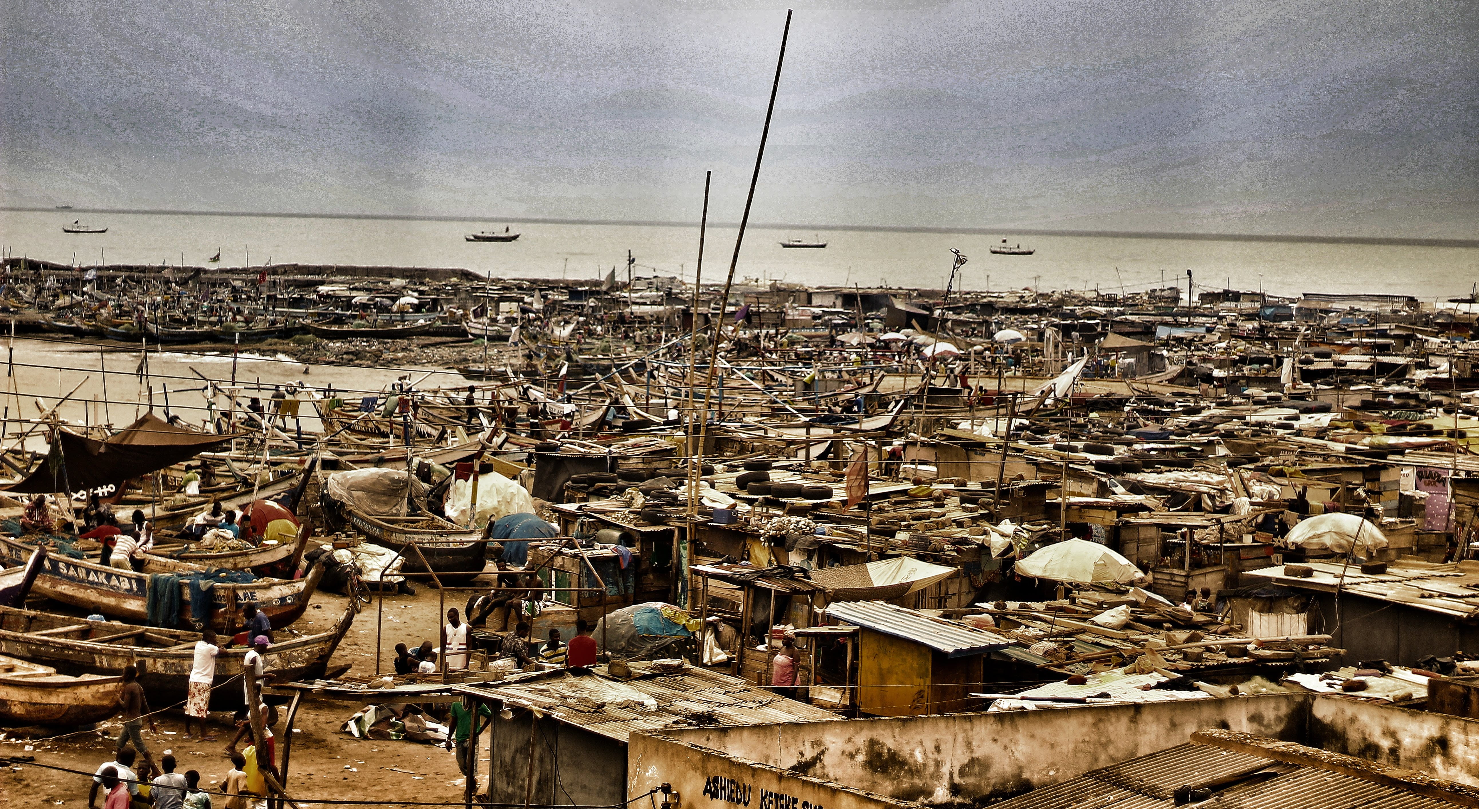 ghana accra james town hd beach africa canoes sea architecture 2k 4k 5k