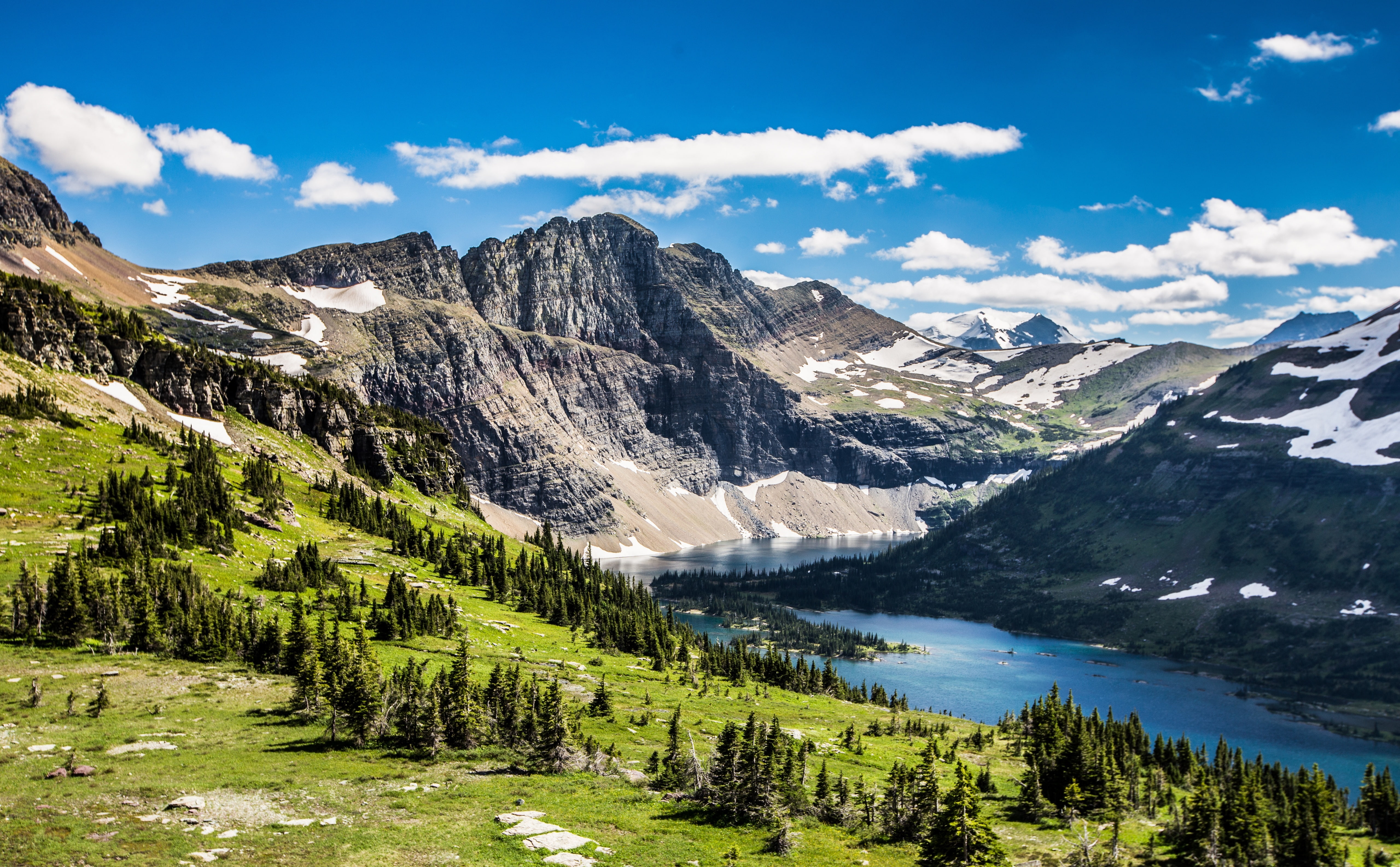 Hidden Lake Glacier National Park Montana green leafed trees 2k 4k 5k