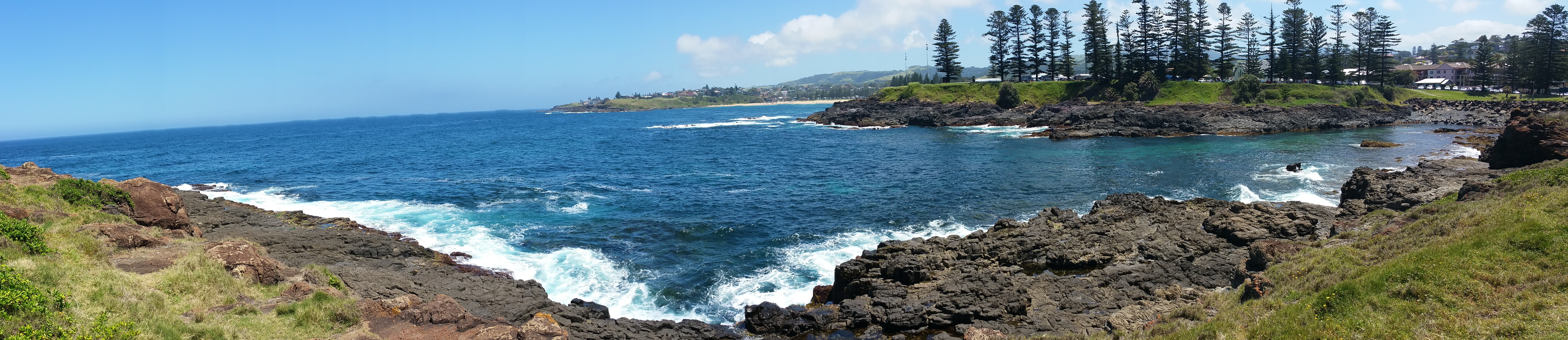 beach sea rocks wide angle panorama bay water land scenics nature 2k 4k 5k 8k