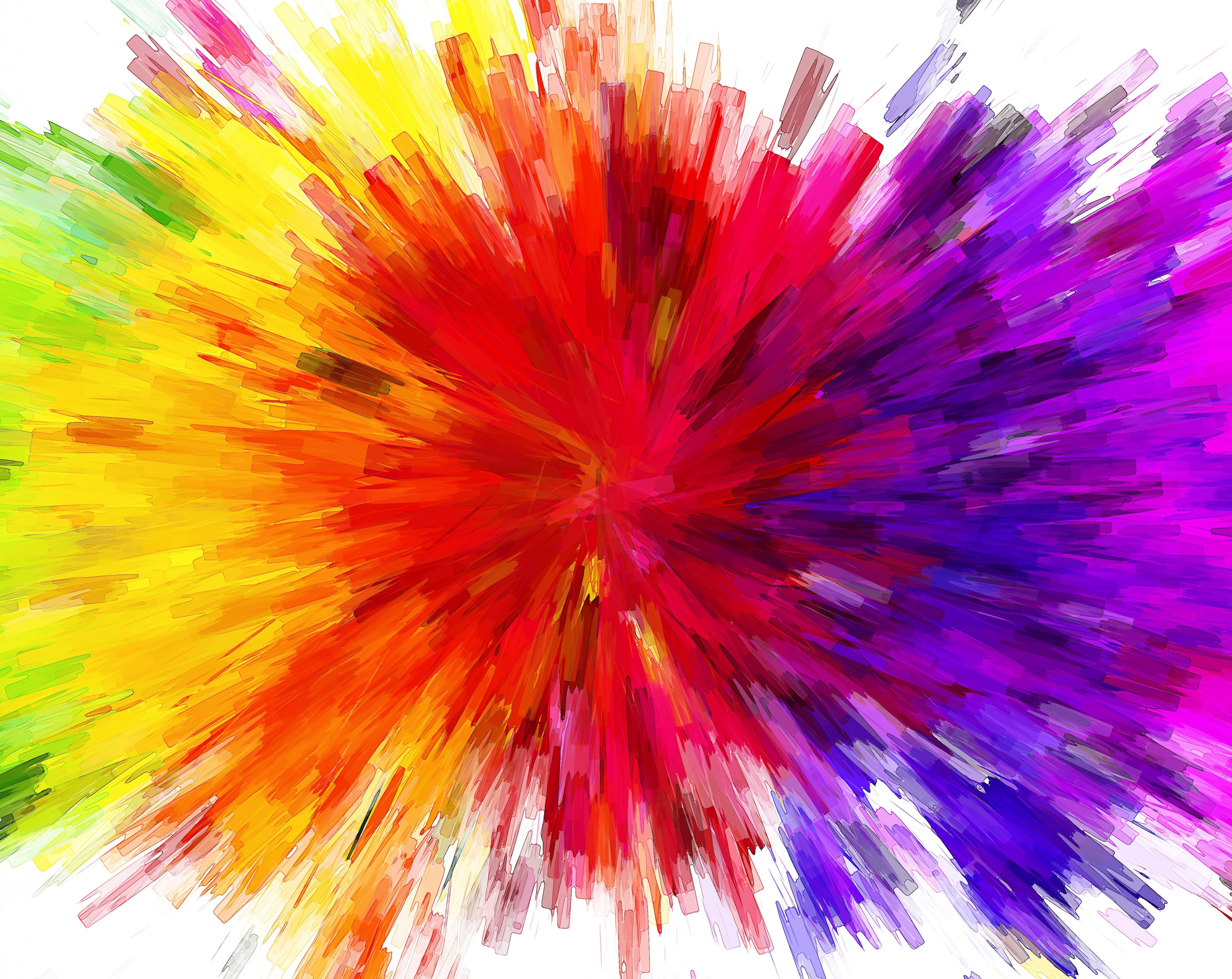 Color Burst Painting HD Wallpaper red and multicolored abstract painting 2k 4k 5k