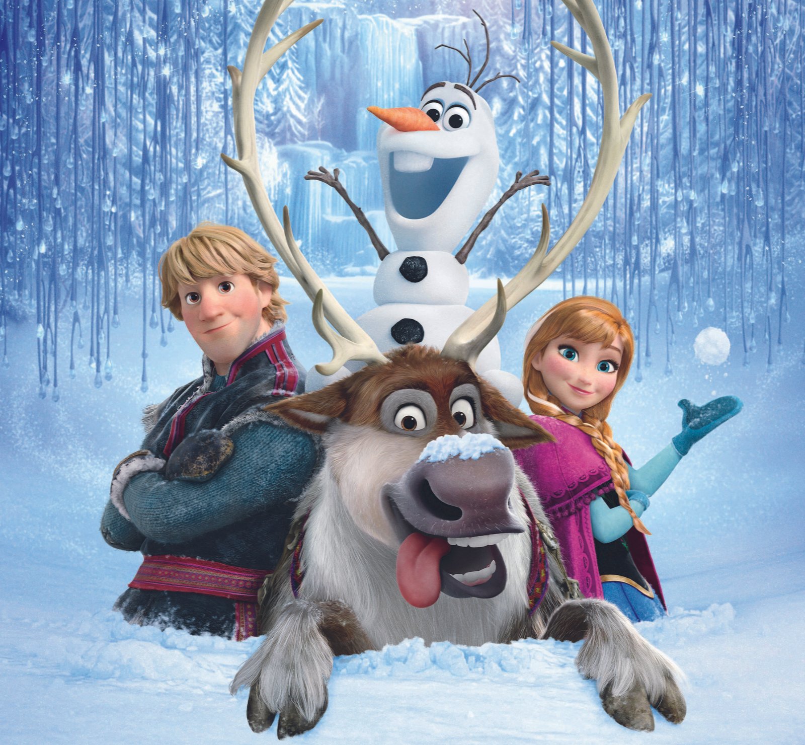 Disney Frozen wallpaper snow snowflakes ice deer snowman 2k 4k
