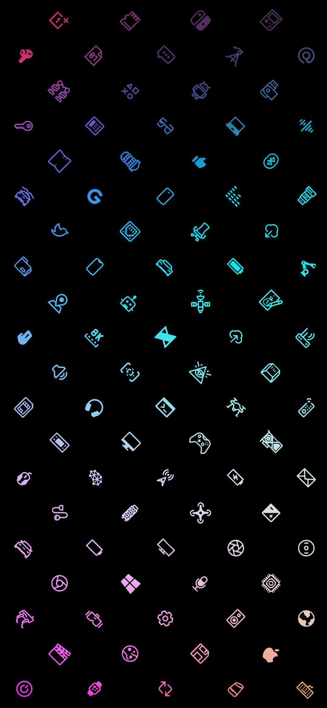 Icons wallpaper abstract minimal amoled
