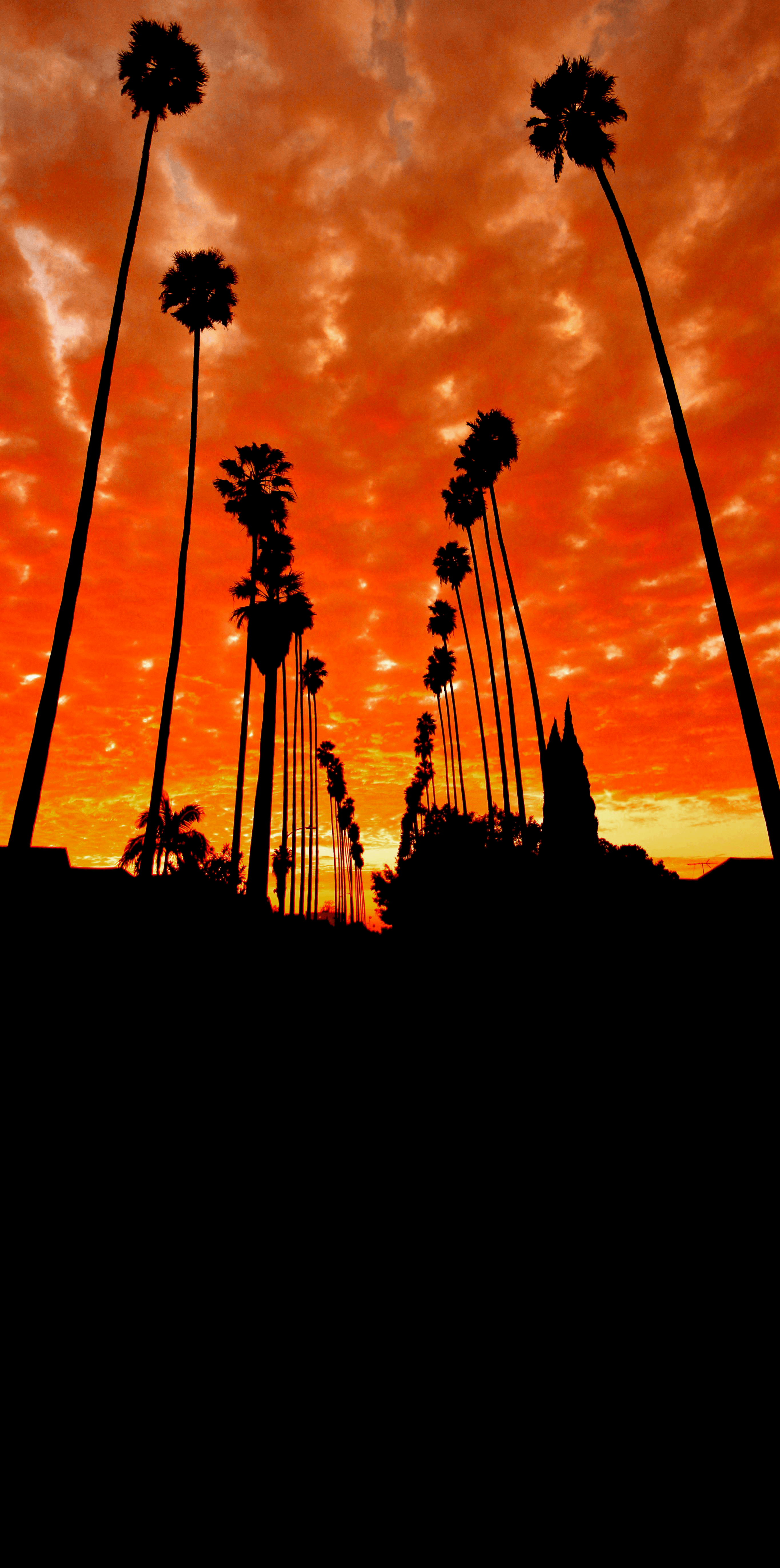 LA Sunset sky orange amoled mobile 2k