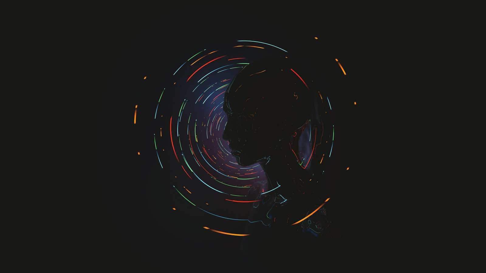 Silhouette face color minimalism dark abstract 2k 4k 5k