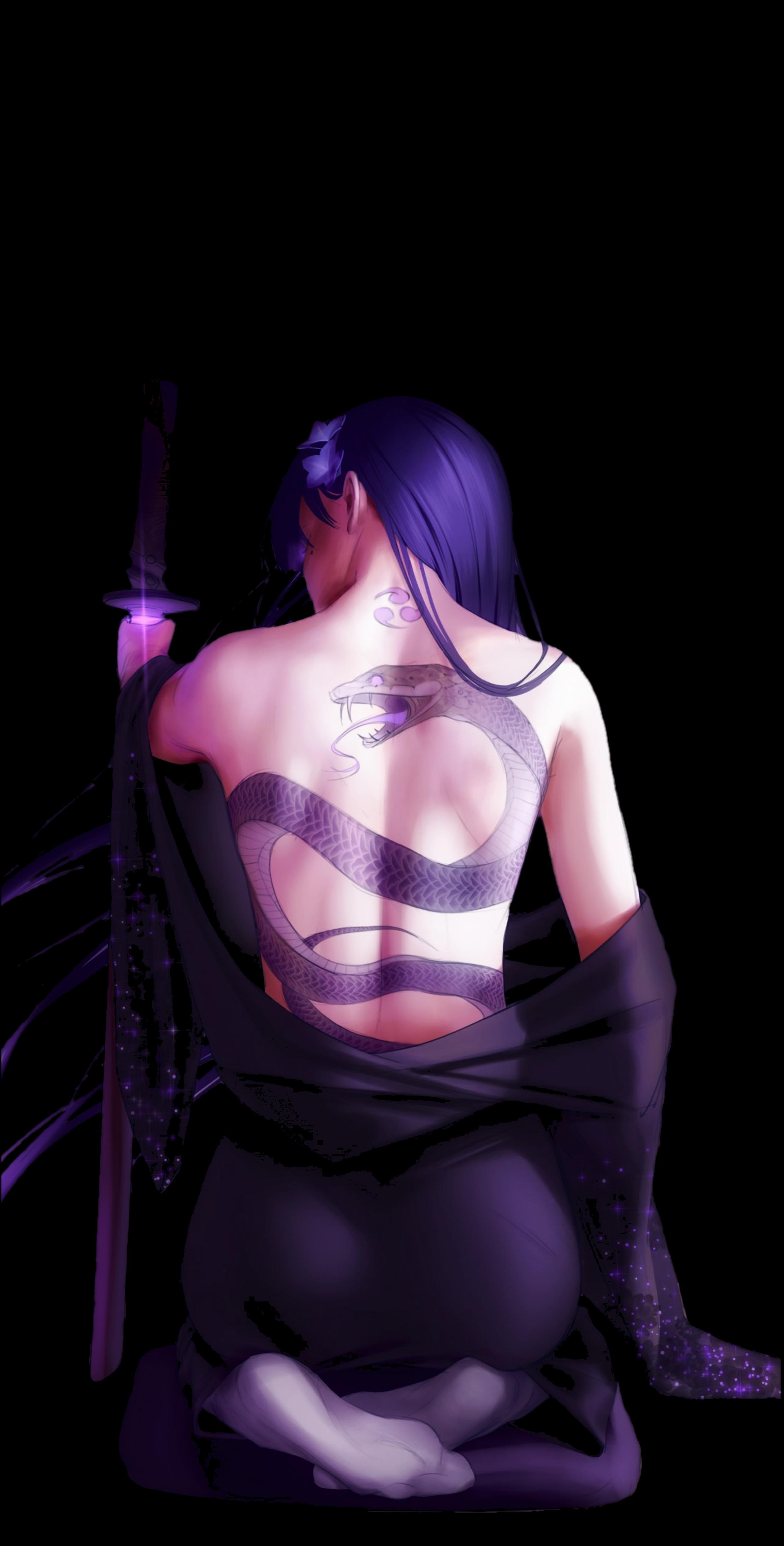 woman digital dragon tatoo back 2k amoled