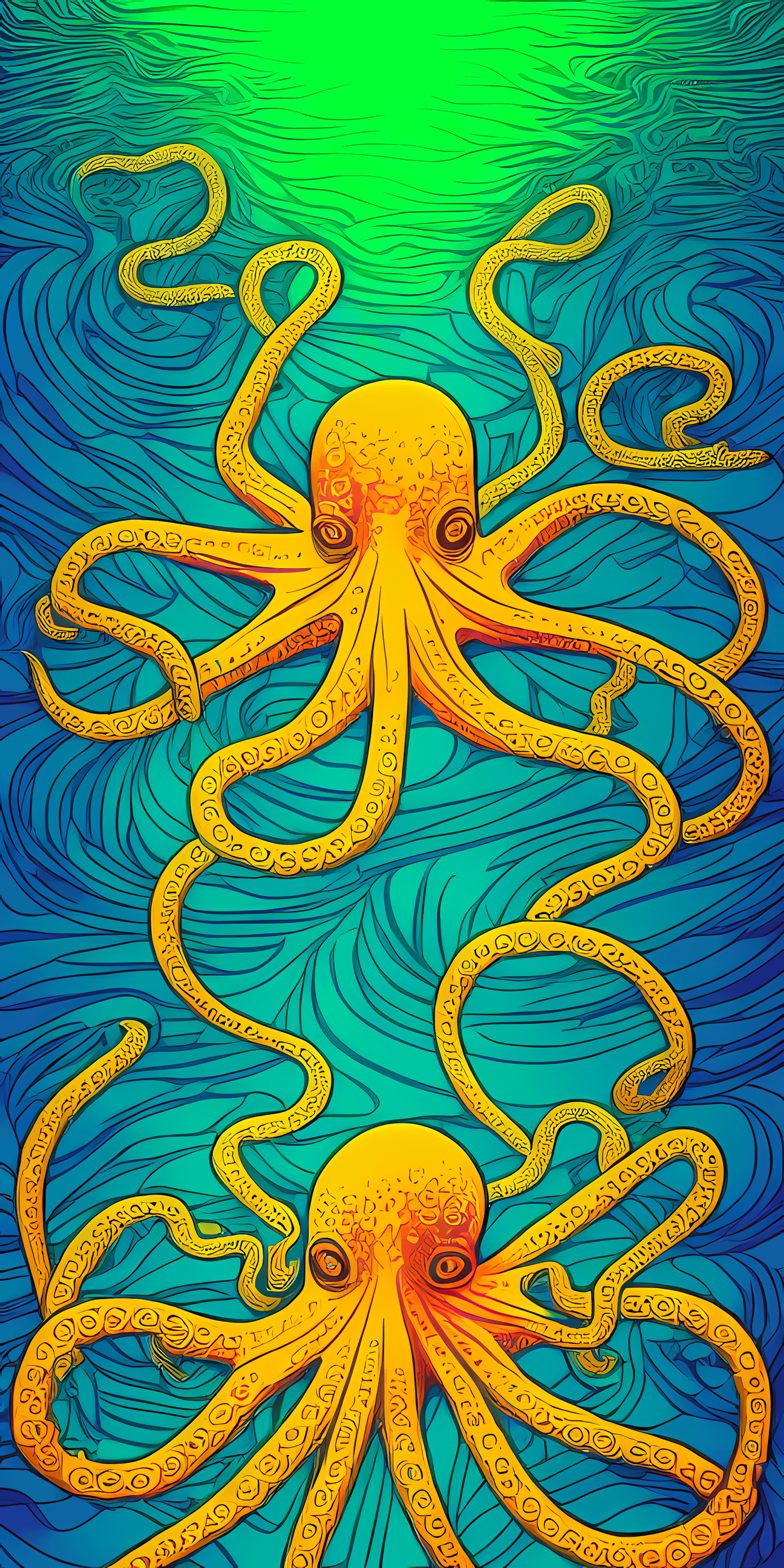 Psychedelic Hypno Octopus Stable Diffusion