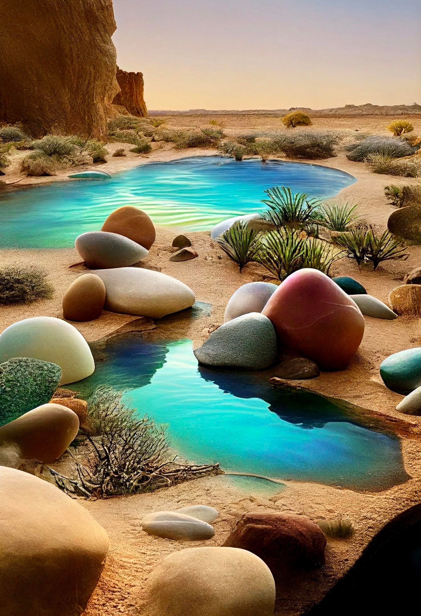 stones water landscape