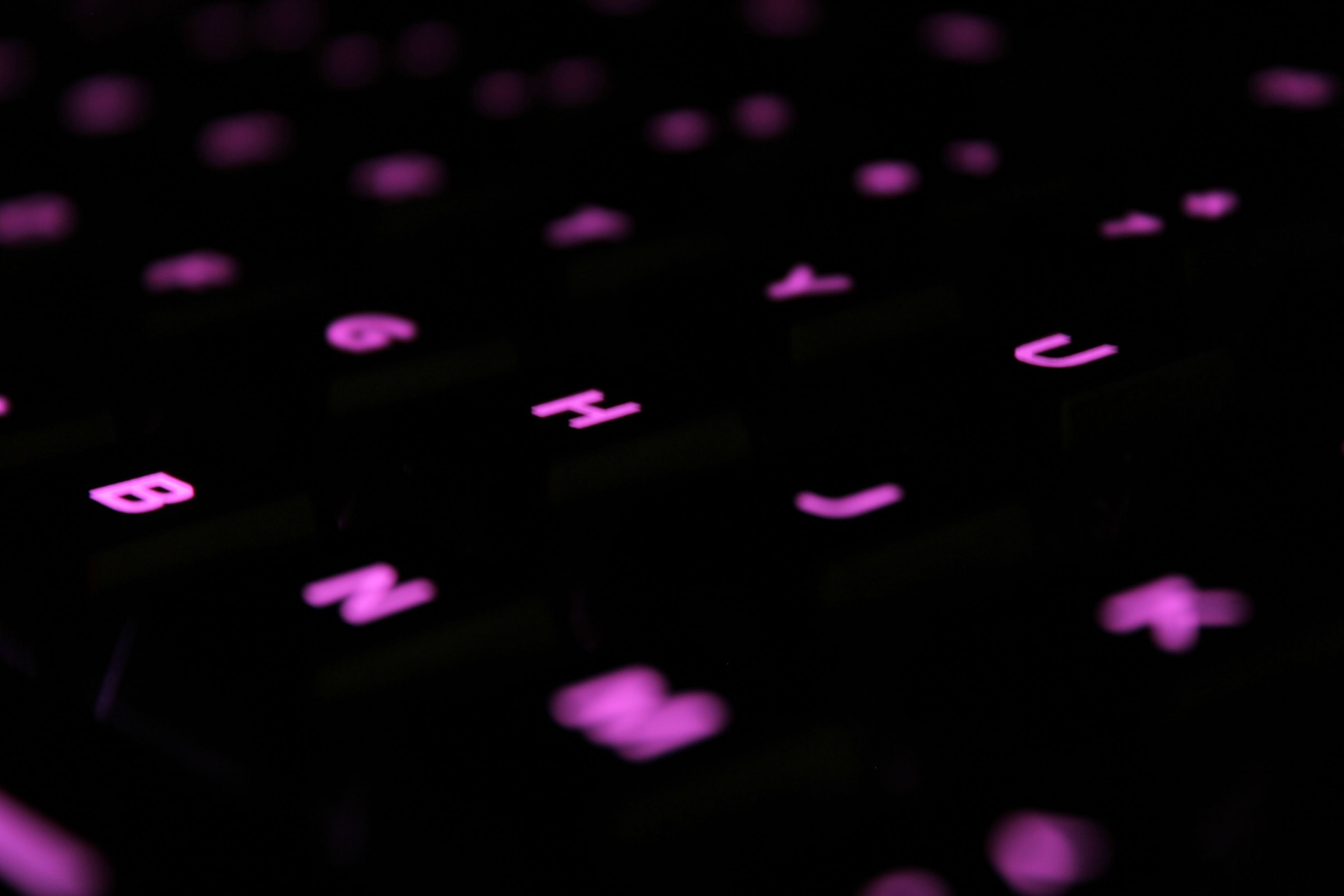 black and purple computer keyboard close up photo of 2k 4k