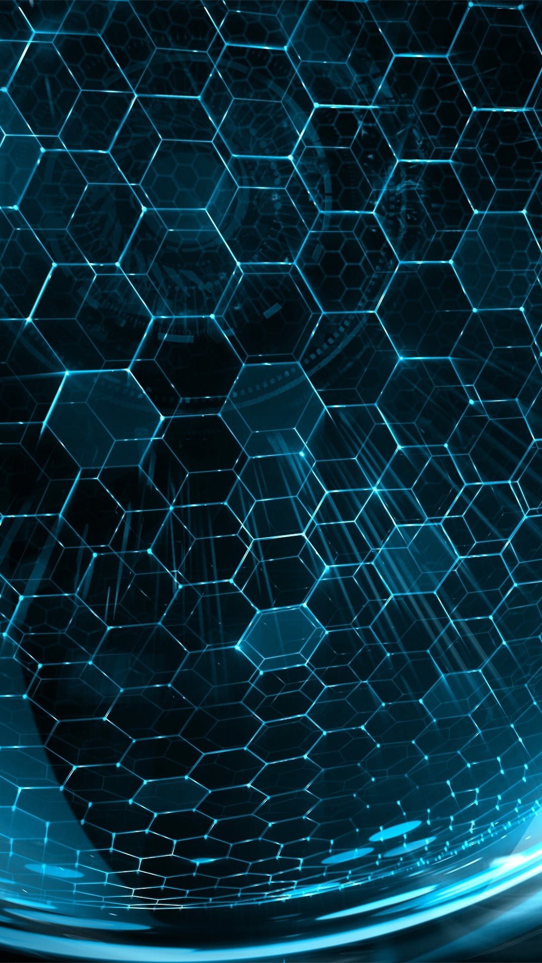 blue bee comb multicolored dimension digital art minimalism