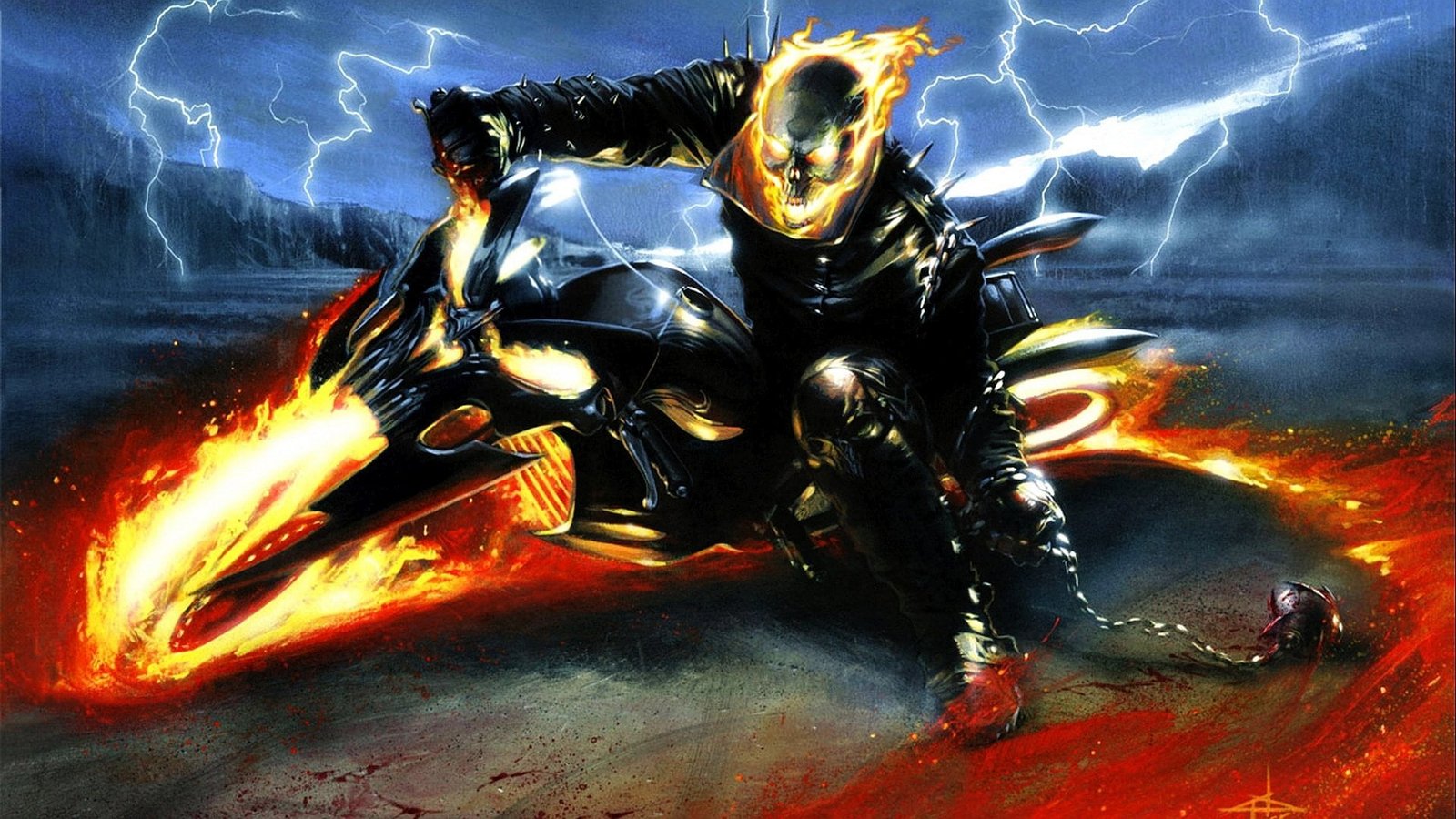 Ghost Rider wallpaper Comics fire Natural Phenomenon flame 2k
