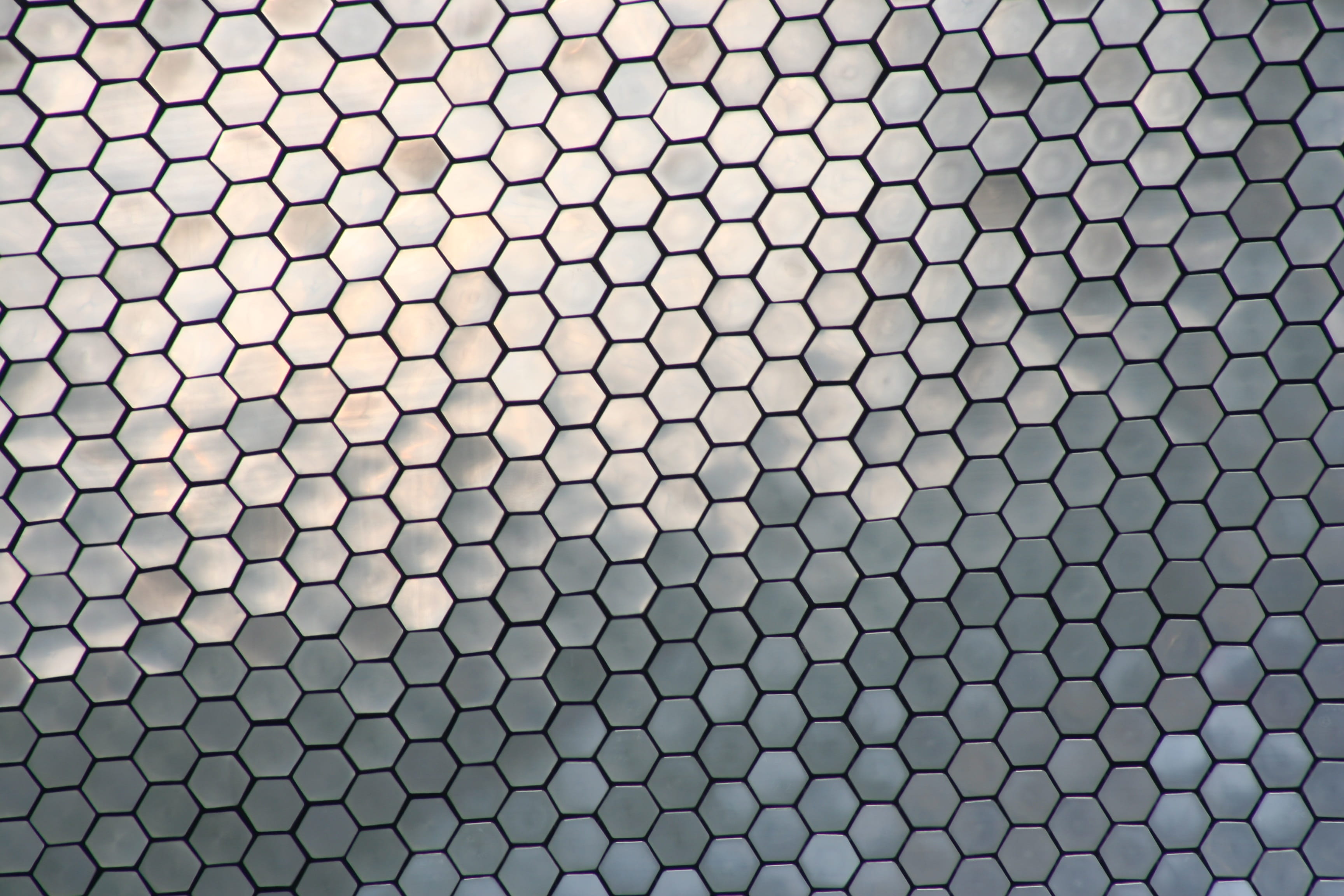 gray honeycomb Hexagon Texture Metal Mexico Grating metal sheet 2k