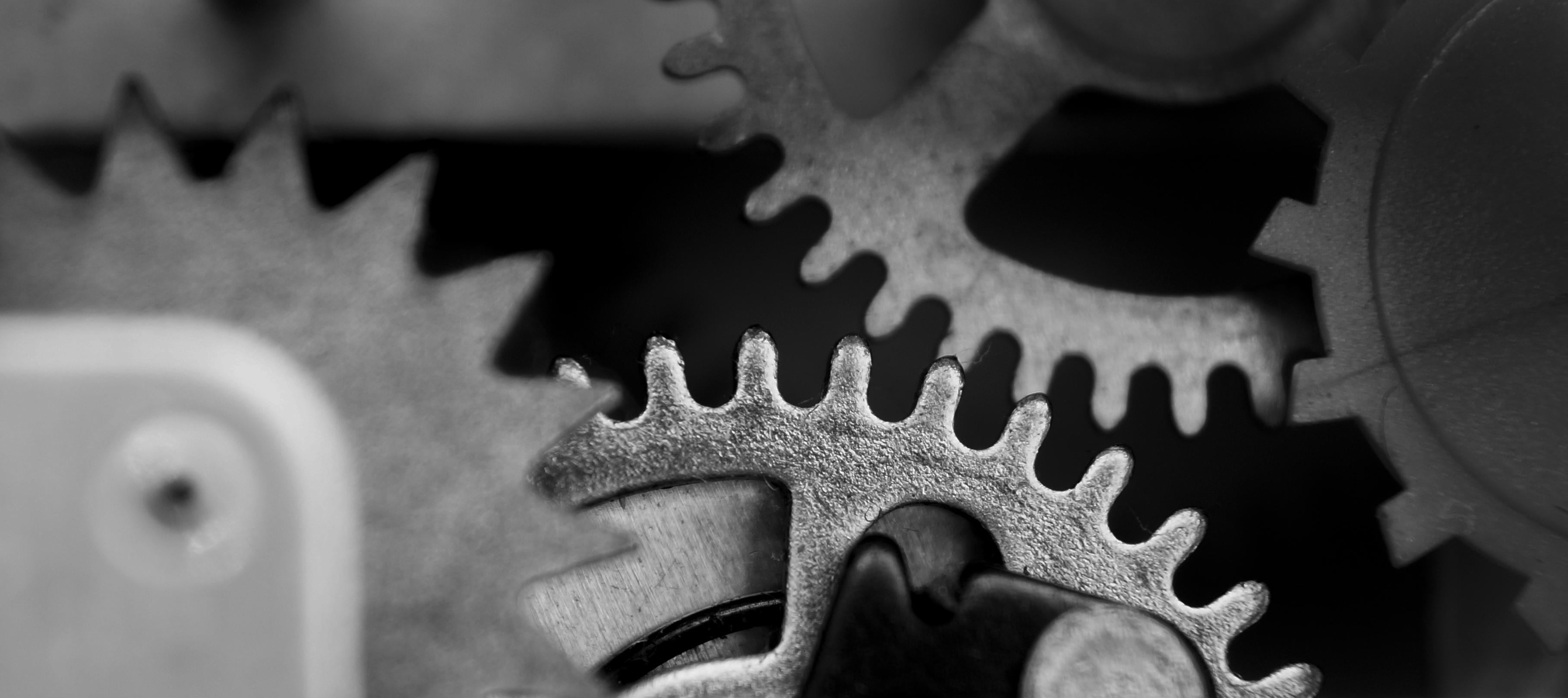 greyscale photo of gear Time Relative Cogs Creative Commons 2k 4k