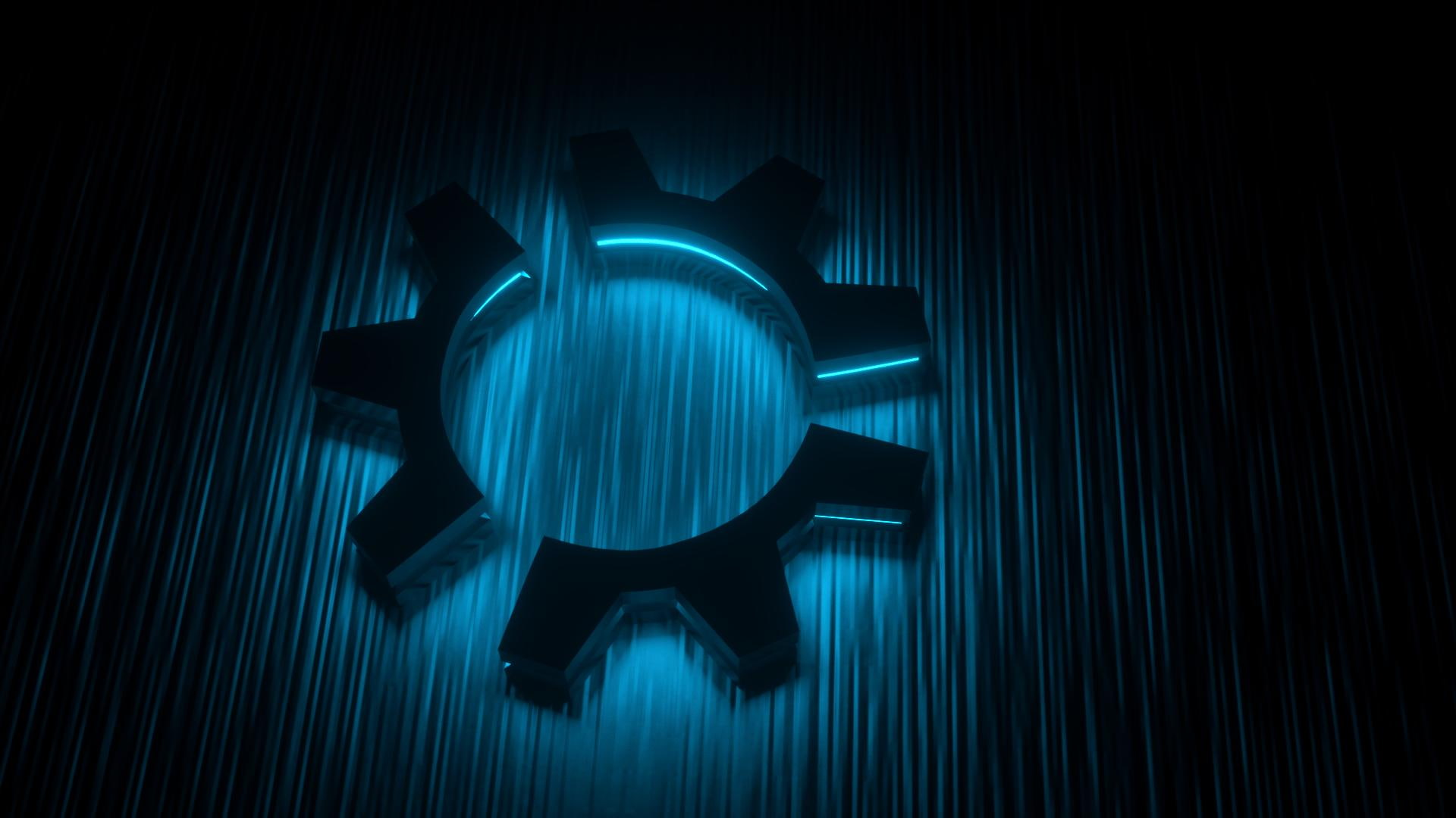 Kubuntu Glow dark tron blue linux 2k