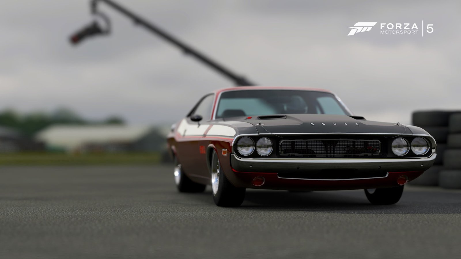macro photography of black car Forza Motorsport Dodge Challenger 2k