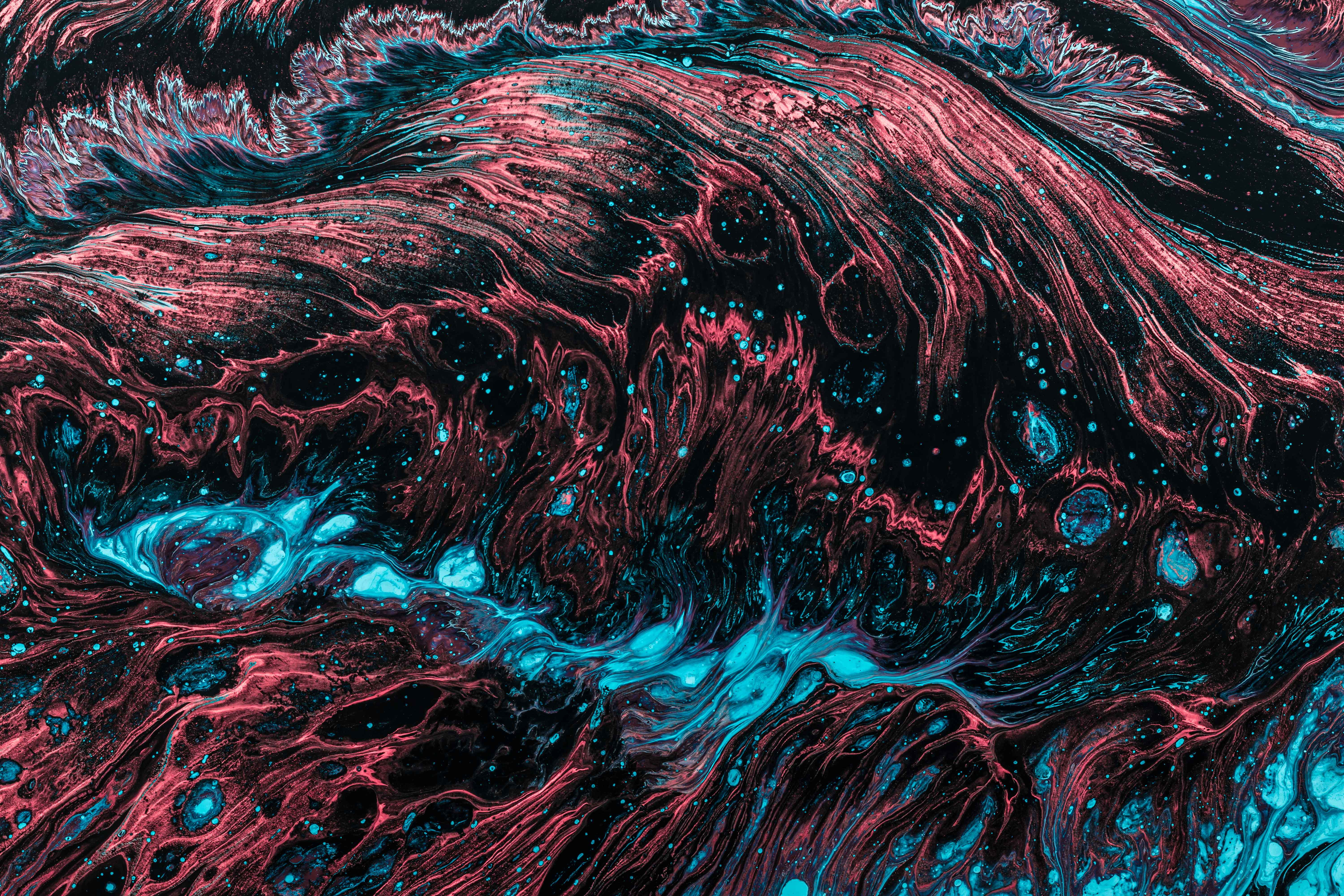 red and blue fluid abstract painting full frame backgrounds 2k 4k 5k