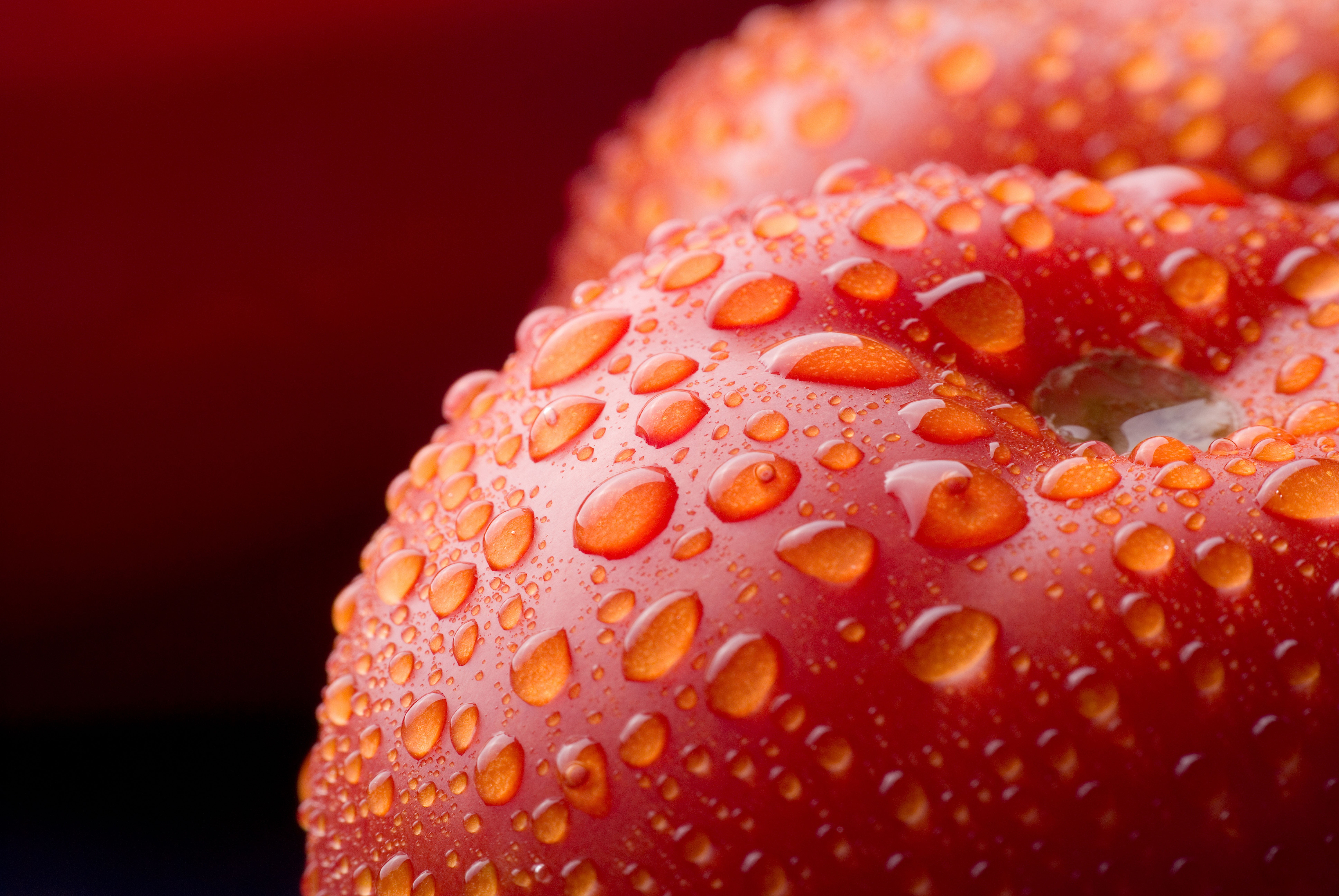 red apple water drops food macro tomatoes vegetables closeup 2k 4k 5k 8k
