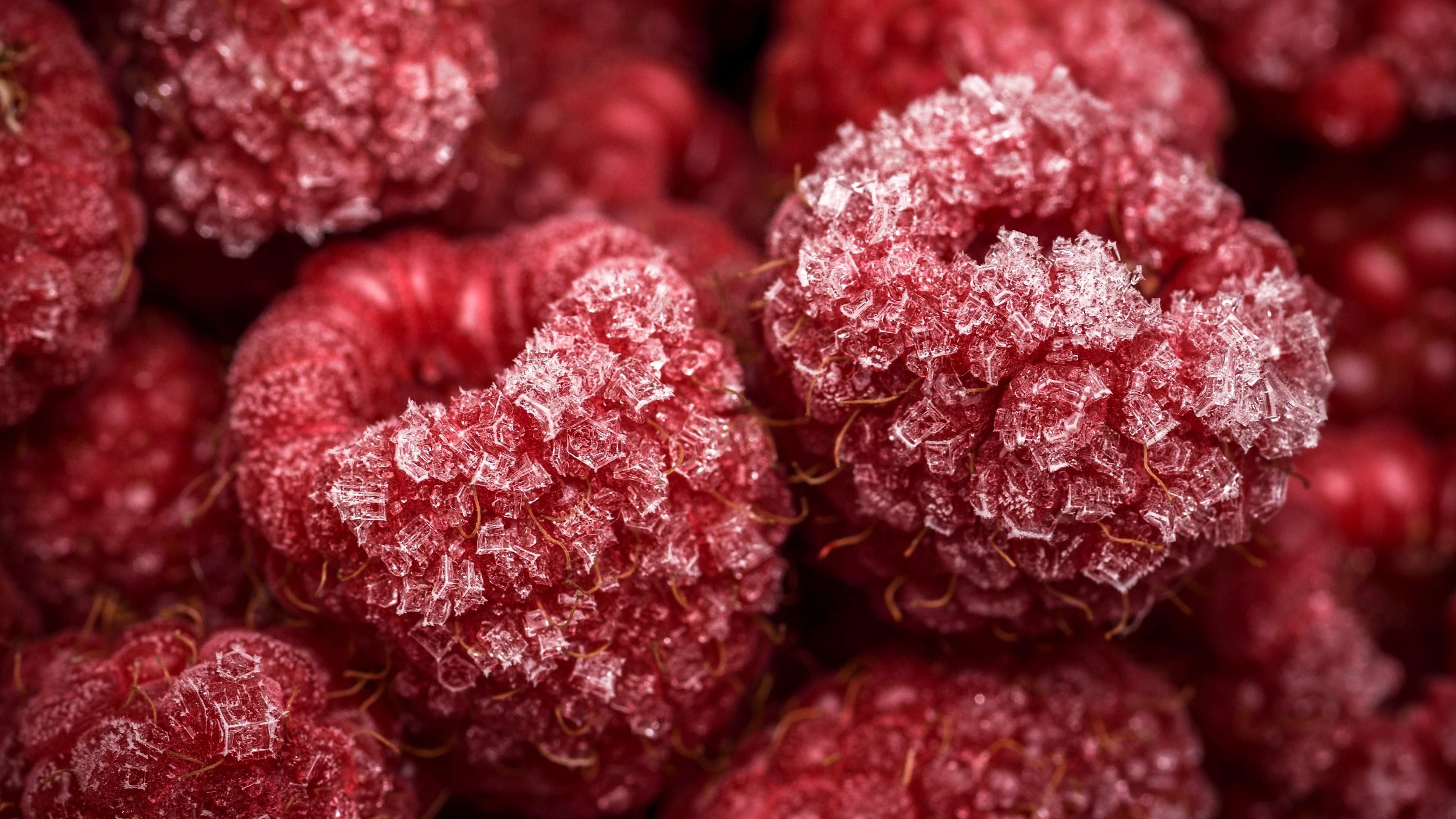 natural foods berry raspberry fruit frozen frost frosted 2k 4k