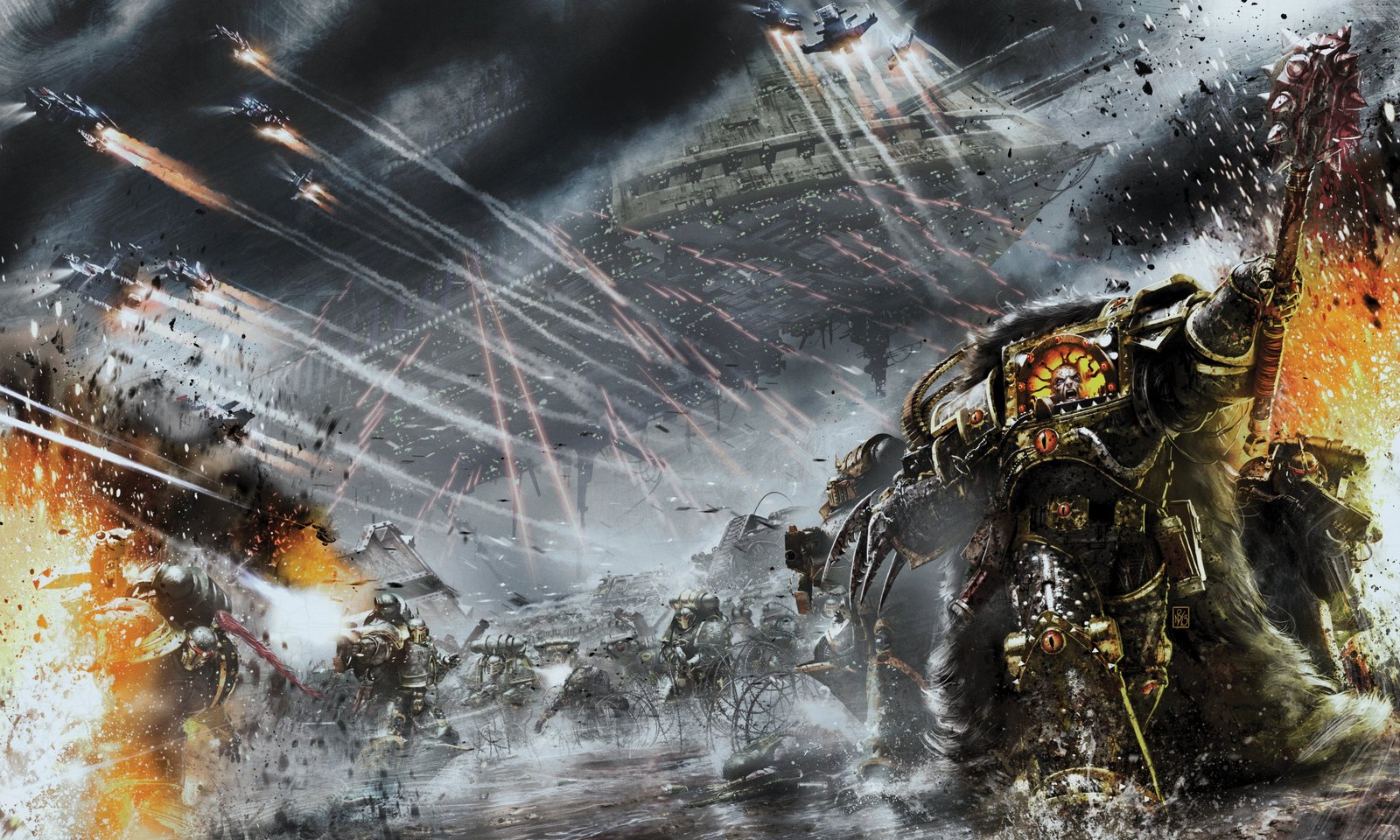 war wallpaper Horus Heresy Warhammer The Primarch Vengeful Spirit 2k 4k