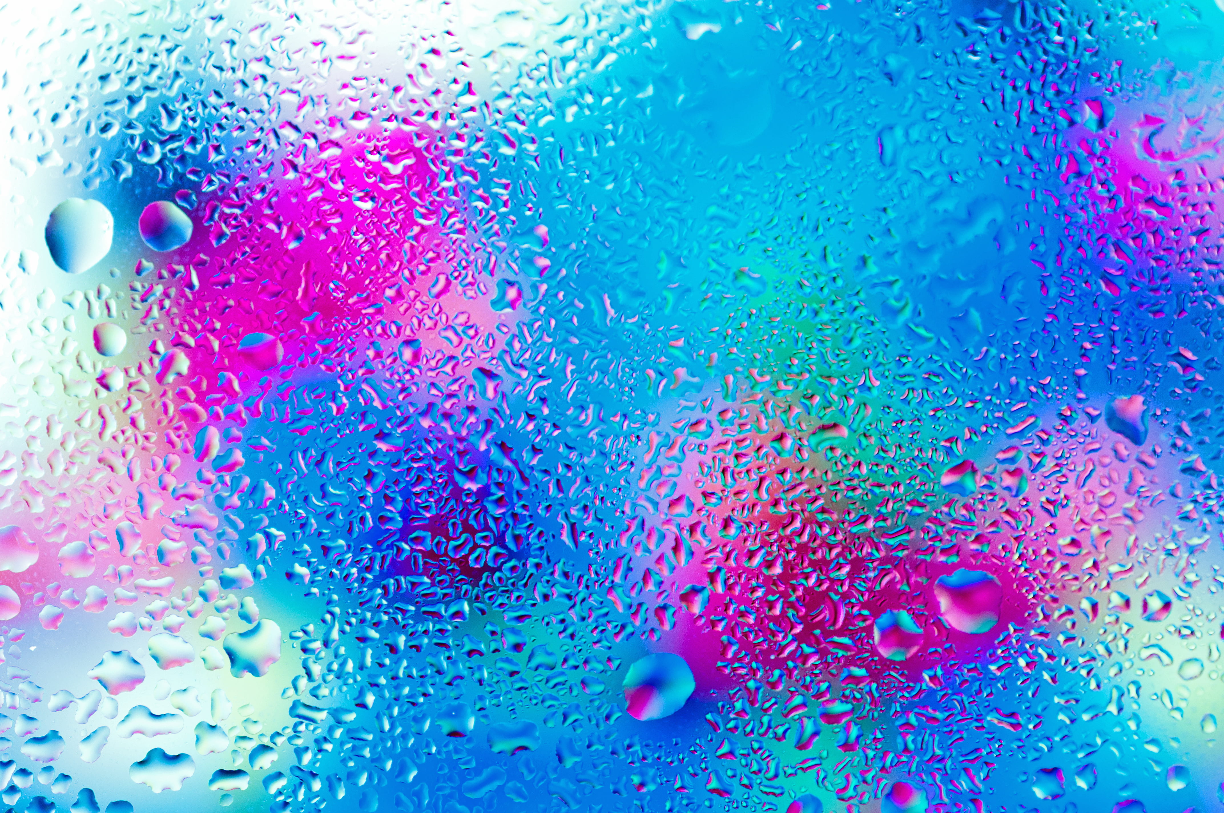 water drop glass drops colorful rainbow backgrounds liquid 2k 4k