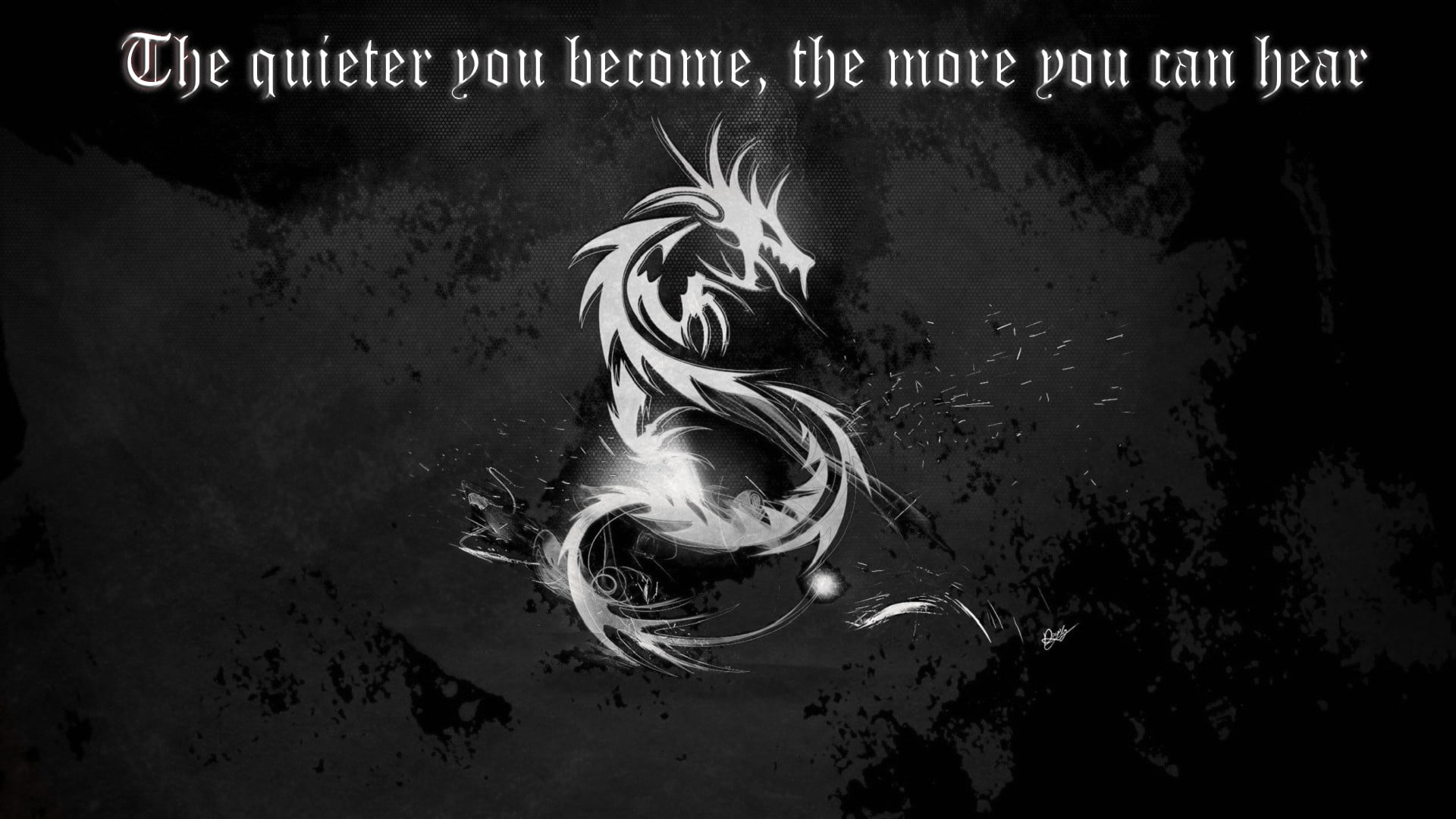 white dragon illustration with text overlay quote Kali Linux 2k