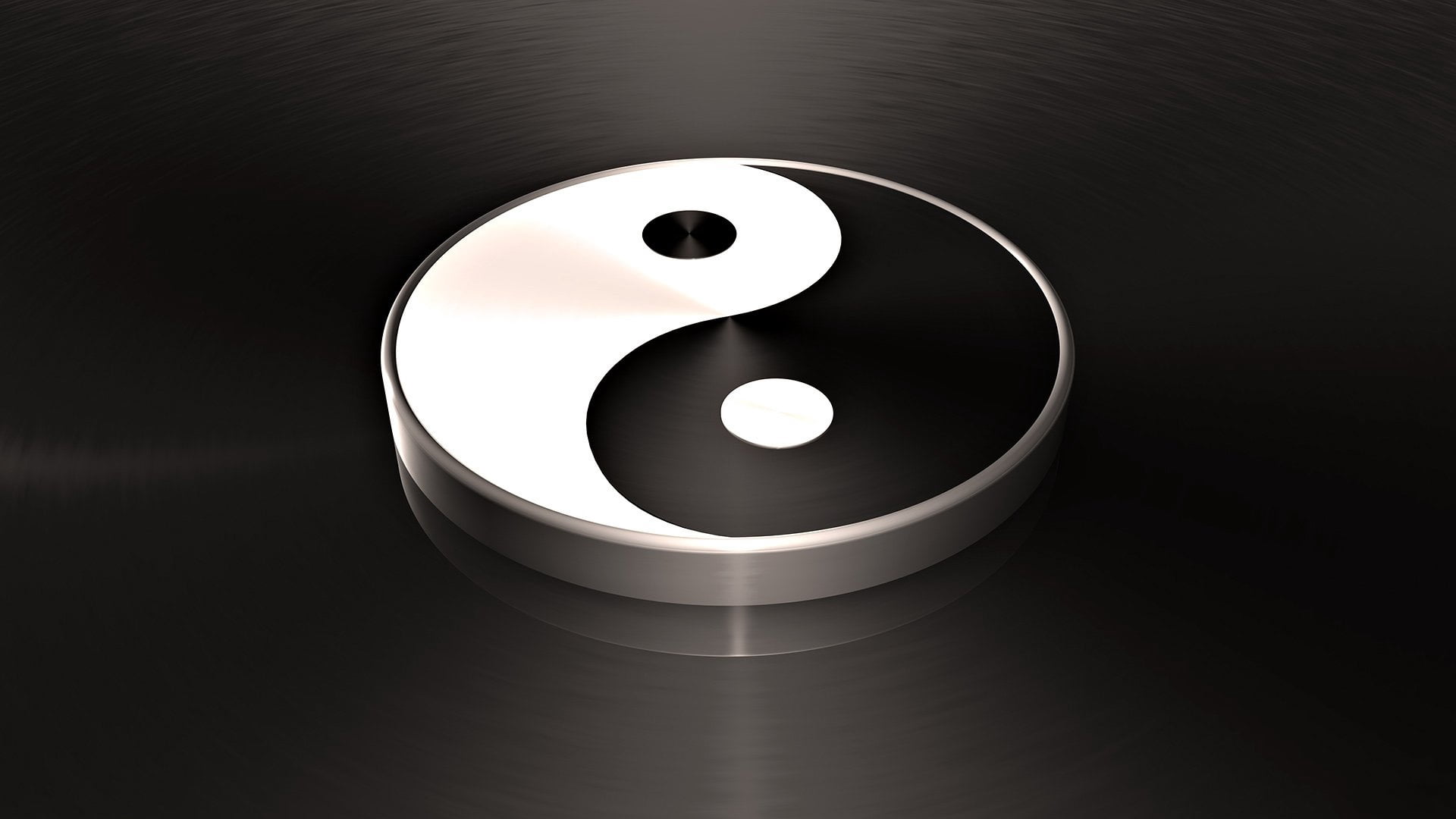 yin yang emblem macro white reflection backgrounds circle 2k