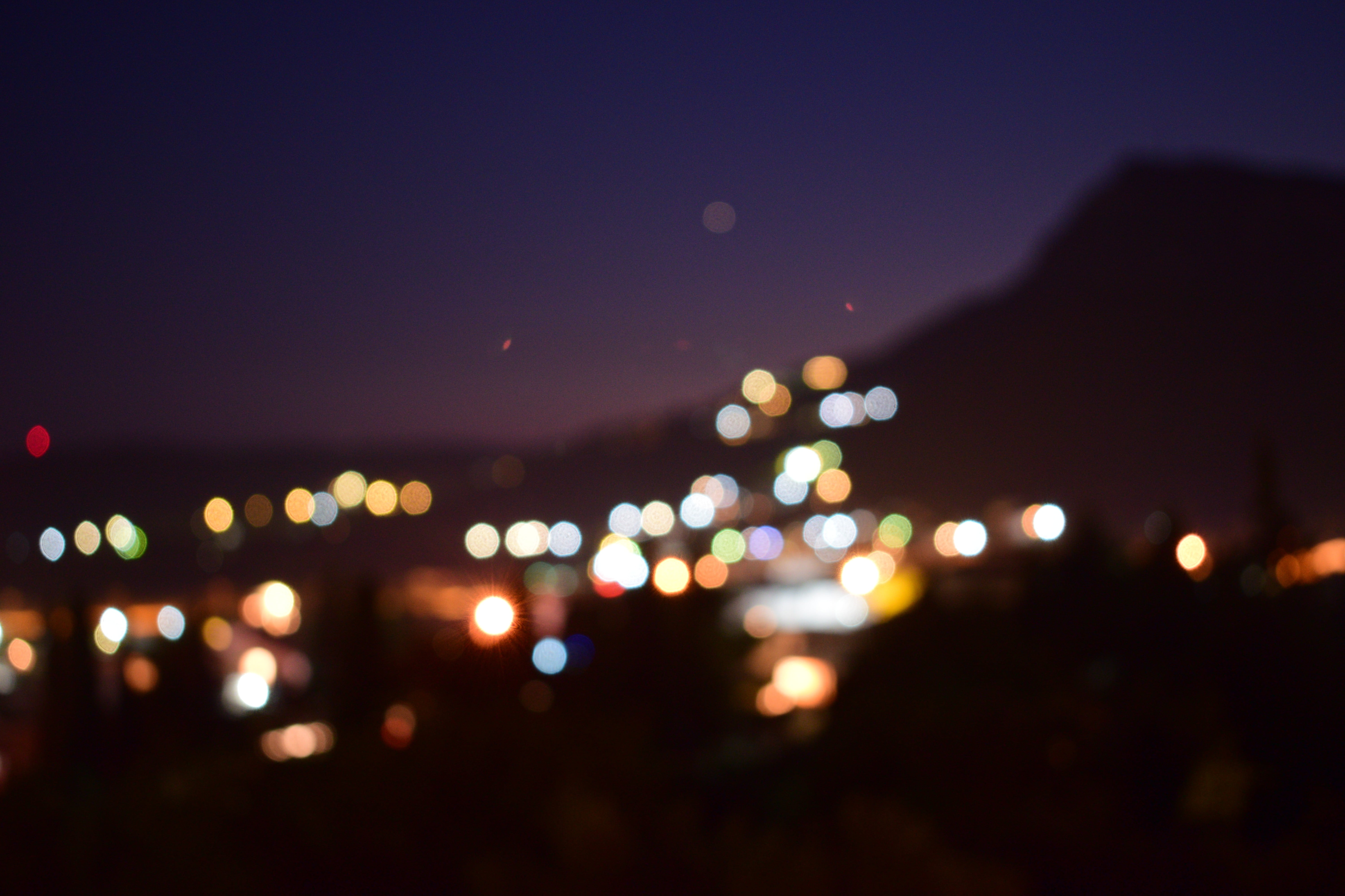 bokeh lights landscape nature blurred night illuminated 2k 4k 5k