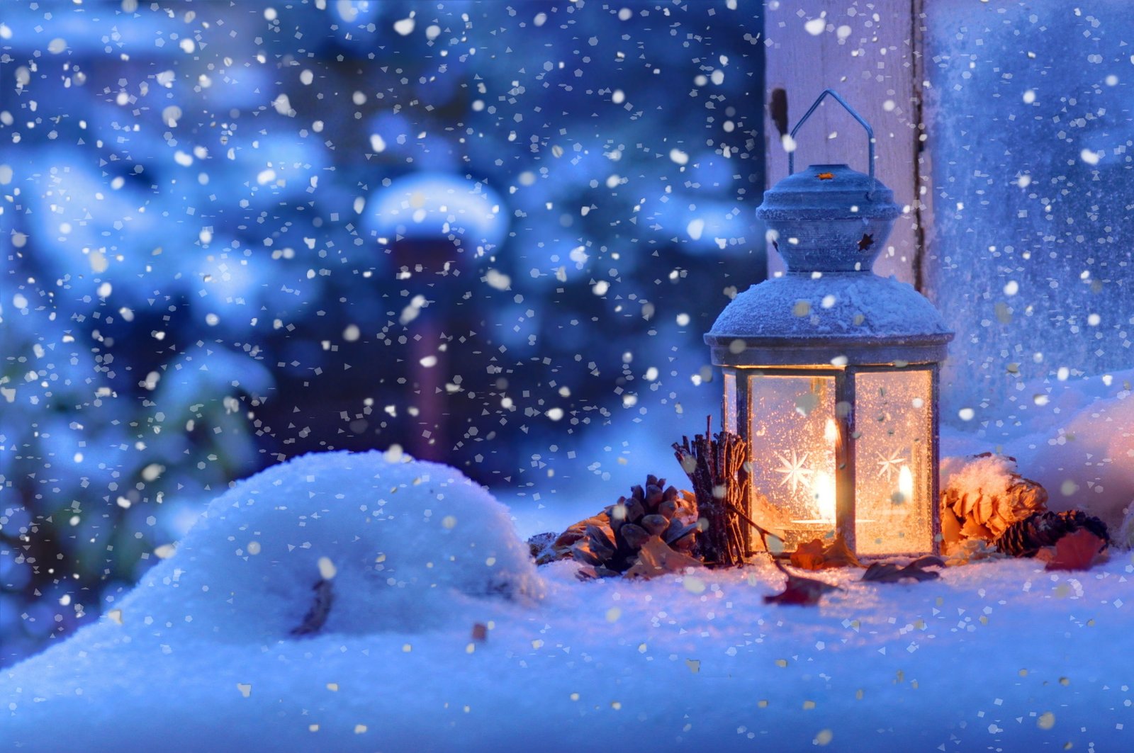 bokeh christmas mood snow winter 2k 4k