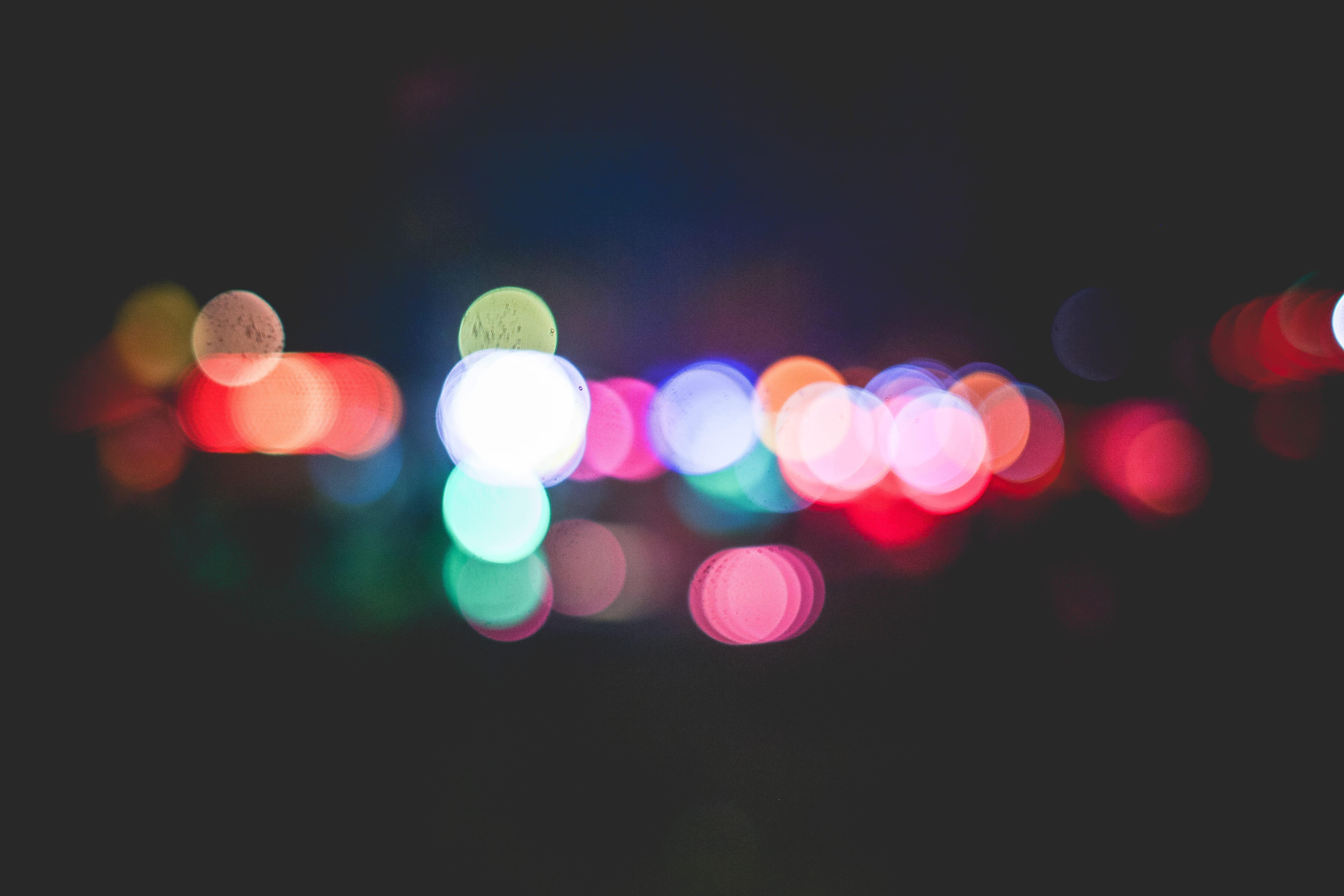 Colorful Funfair Bokeh defocused abstract backgrounds night 2k 4k 5k