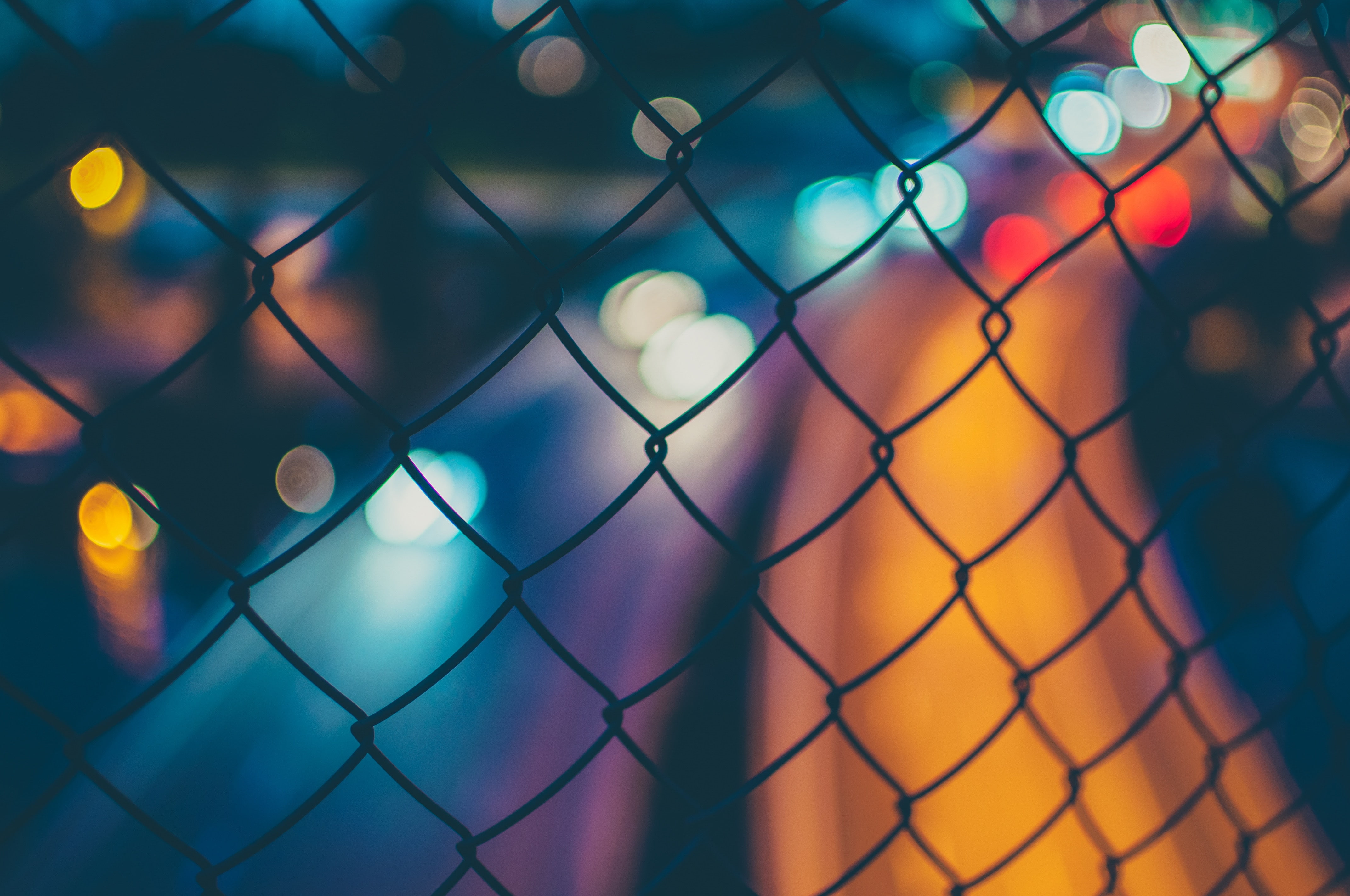 Fence Macro City lights Long exposure Bokeh 2k 4k