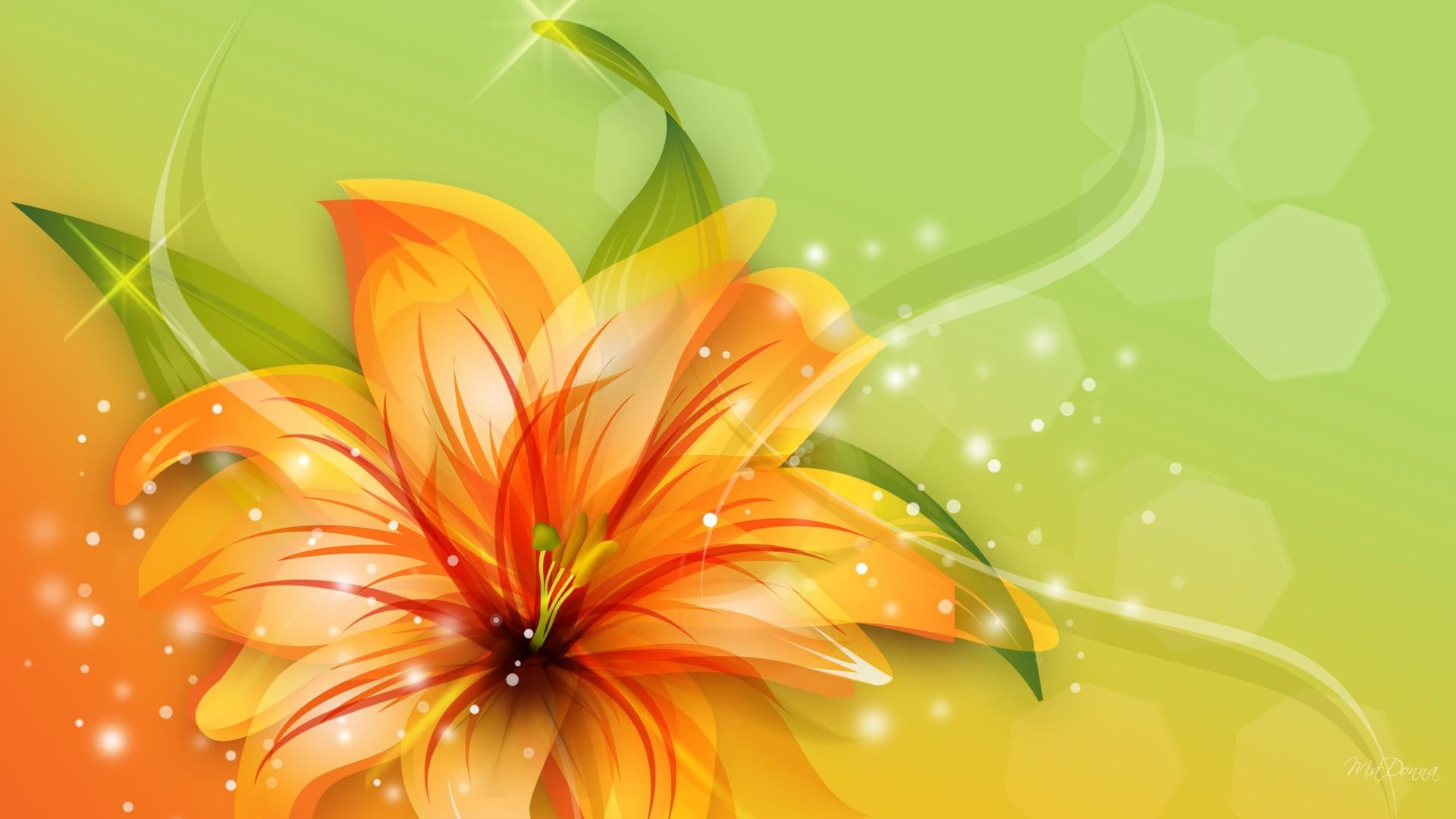 Magnificent Tiger Lily firefox persona orange flower green 2k
