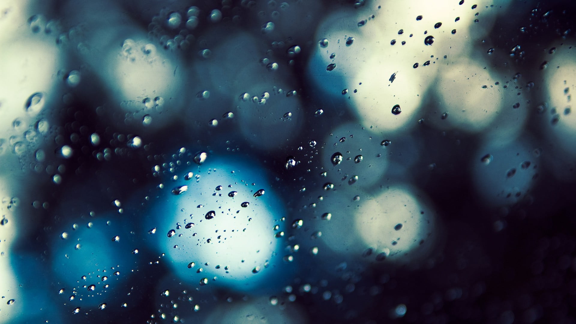 micro photography of dew drops water glass blurred bokeh 2k