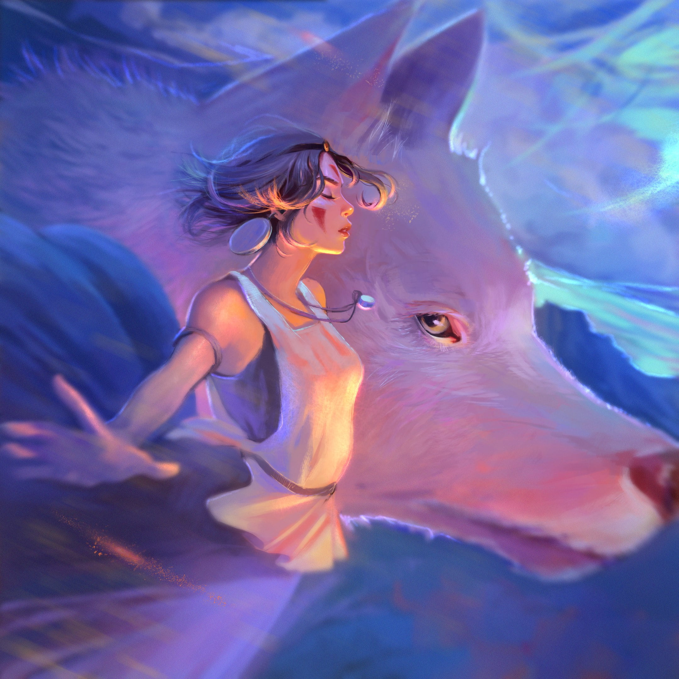 Mononoke Princess anime girls movies Studio Ghibli 2k